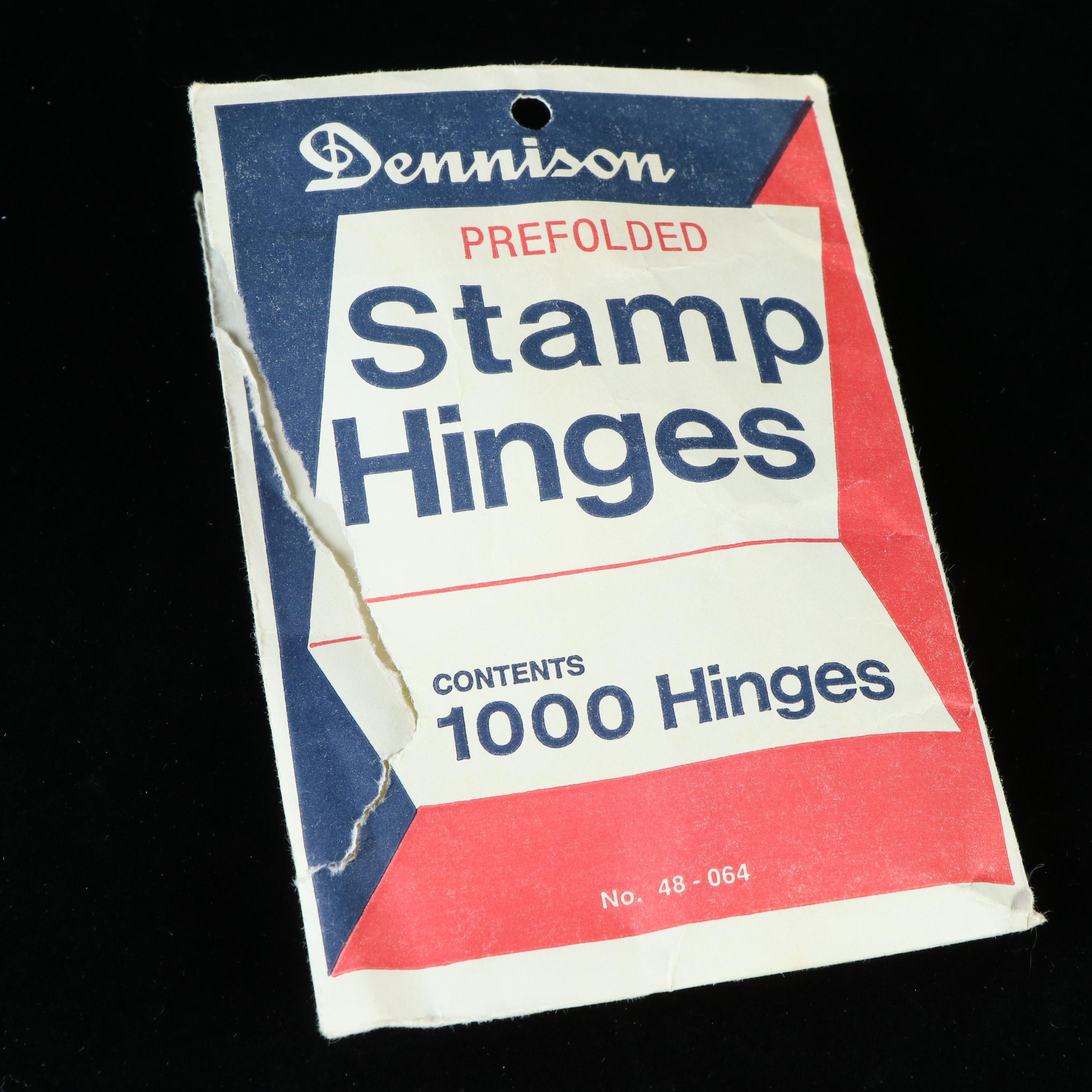 Box of Assorted U.S. Postage Stamps and Supplies