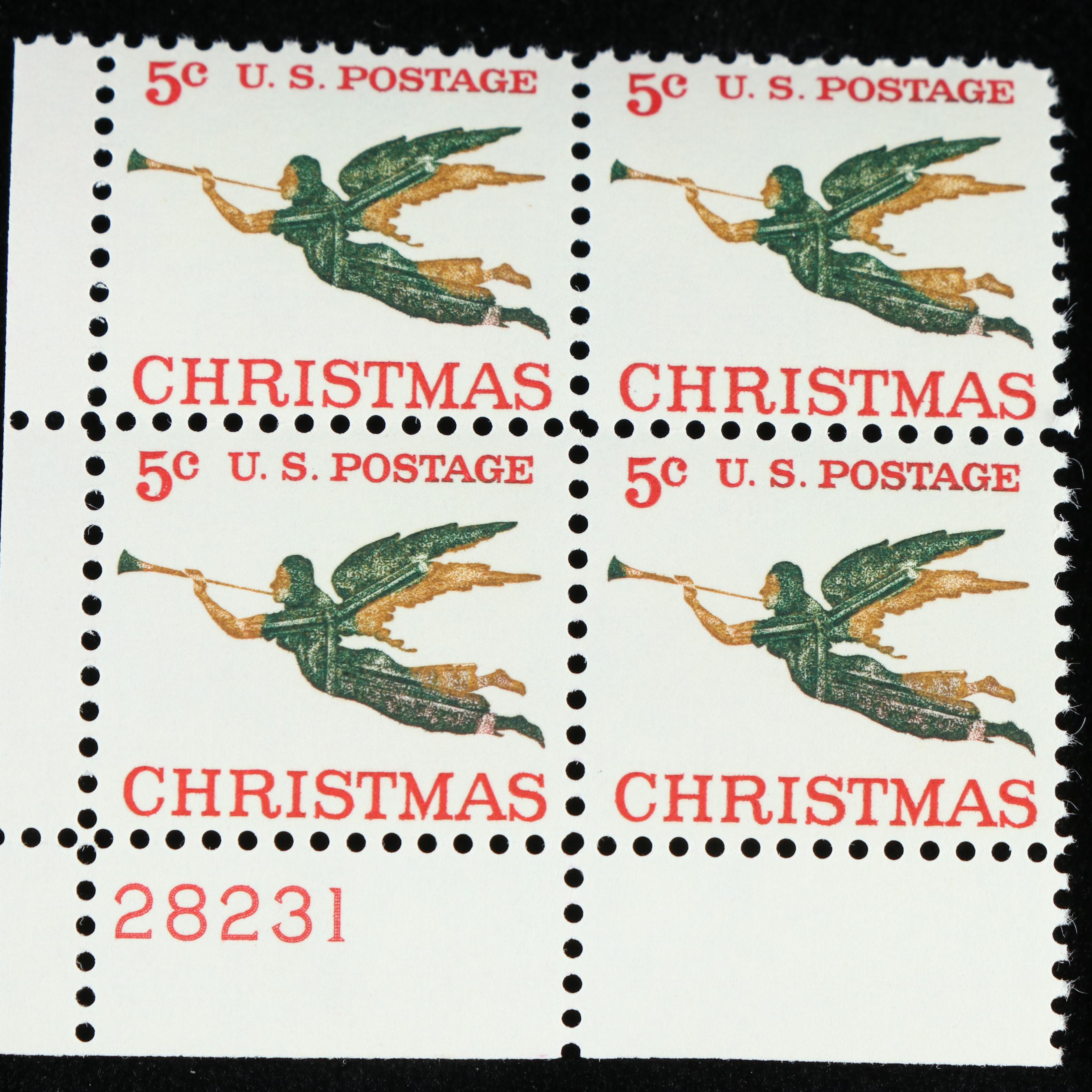 Box of Assorted U.S. Postage Stamps and Supplies