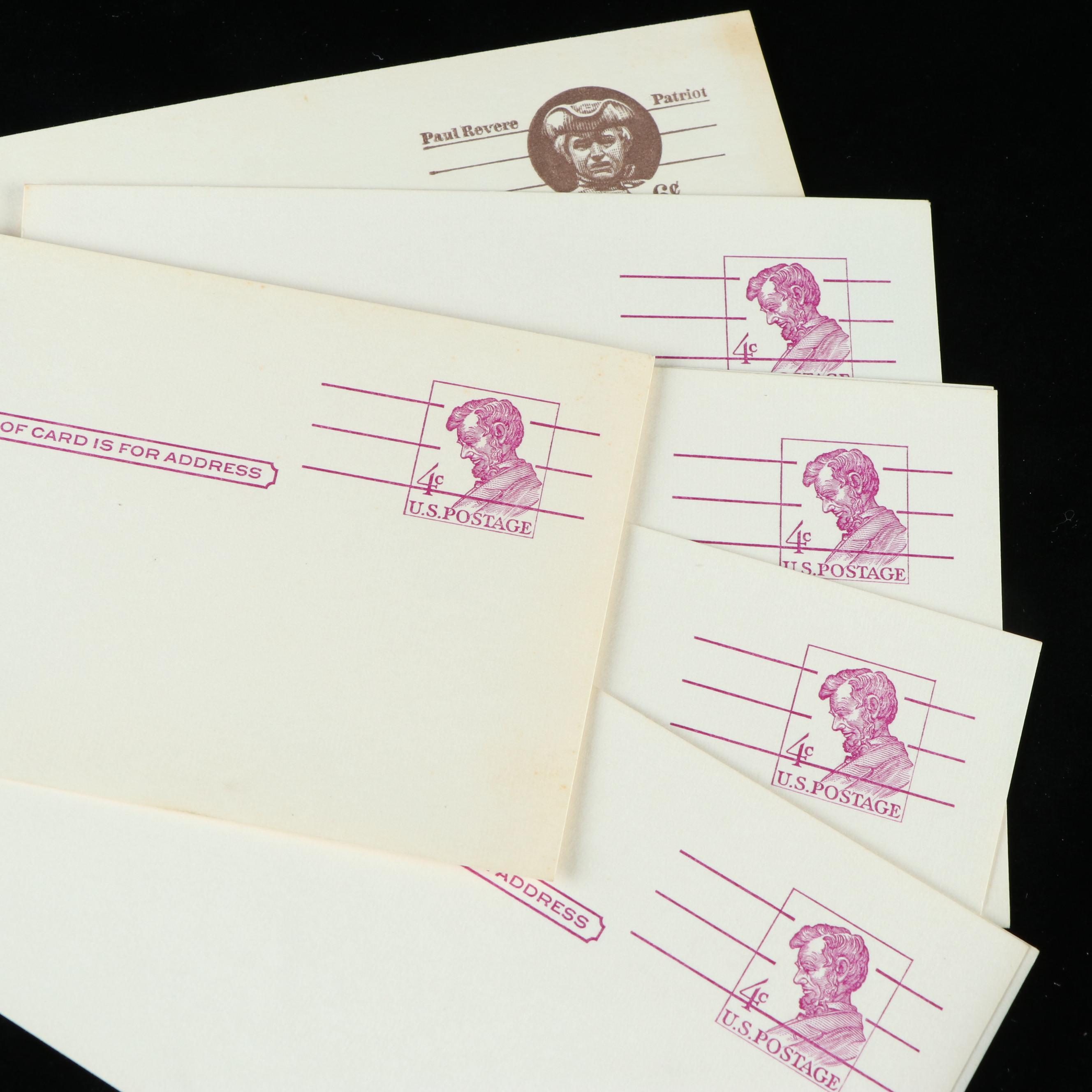 Box of Assorted U.S. Postage Stamps and Supplies