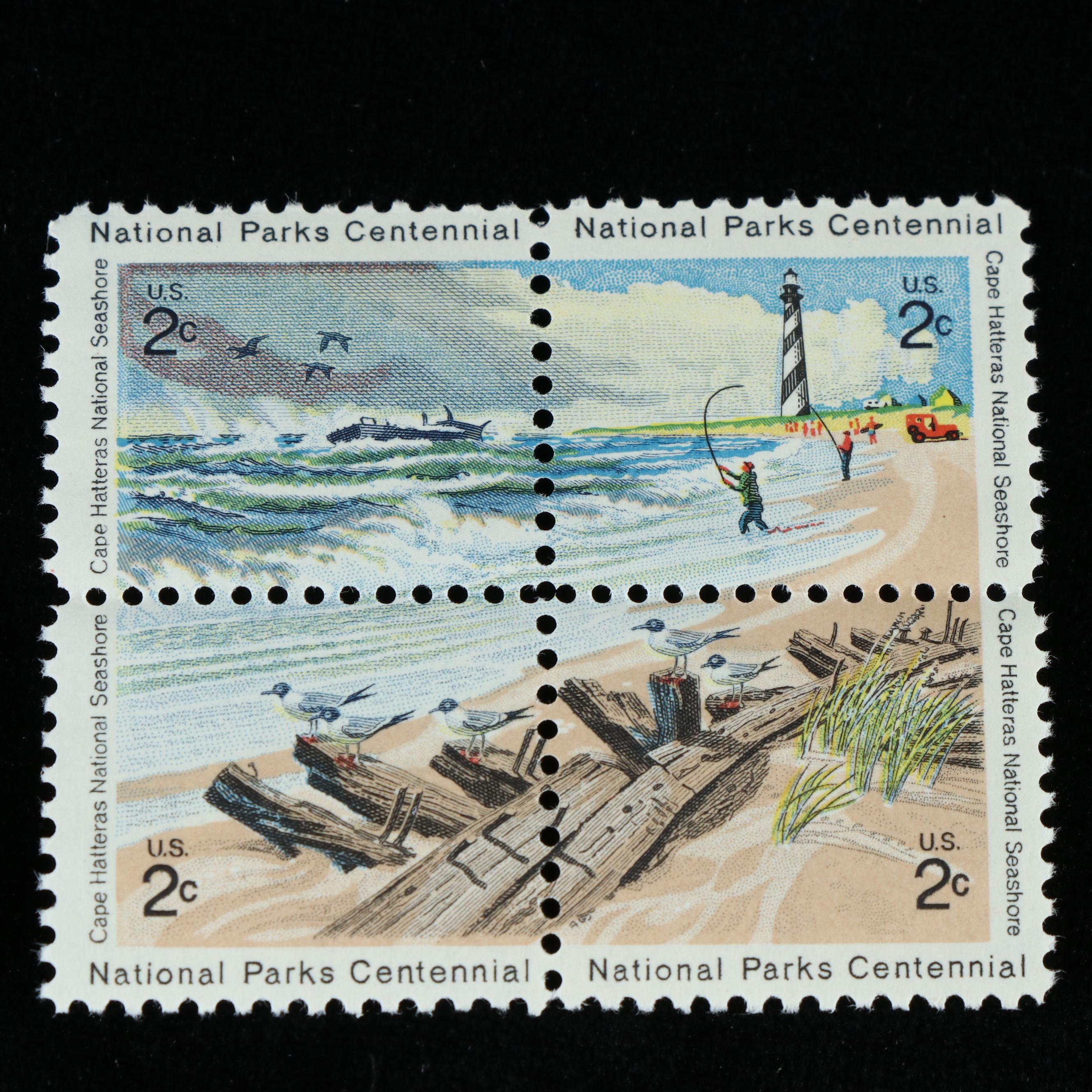 Box of Assorted U.S. Postage Stamps and Supplies