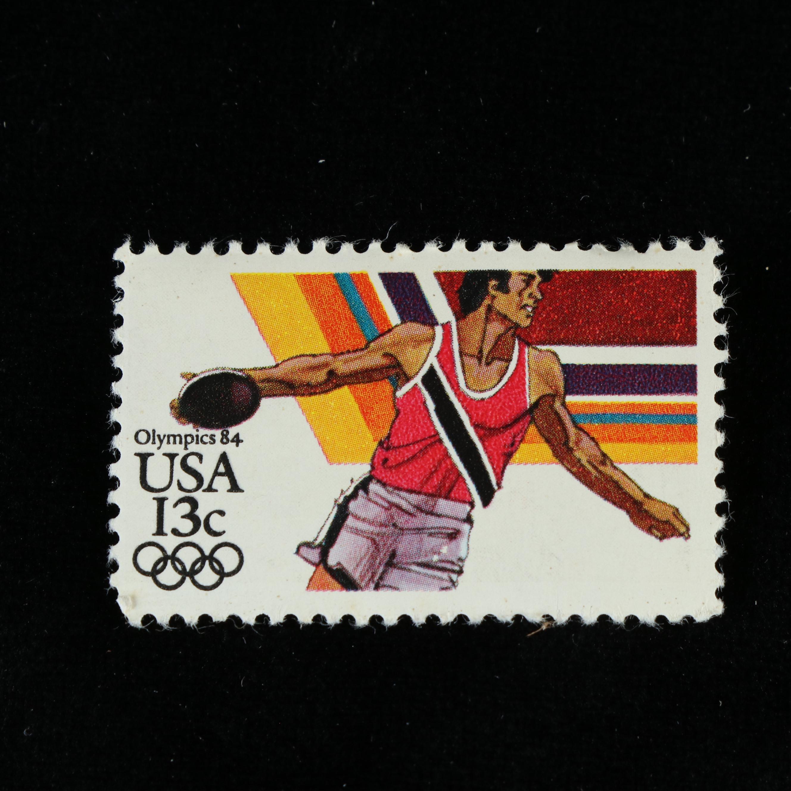 Box of Assorted U.S. Postage Stamps and Supplies