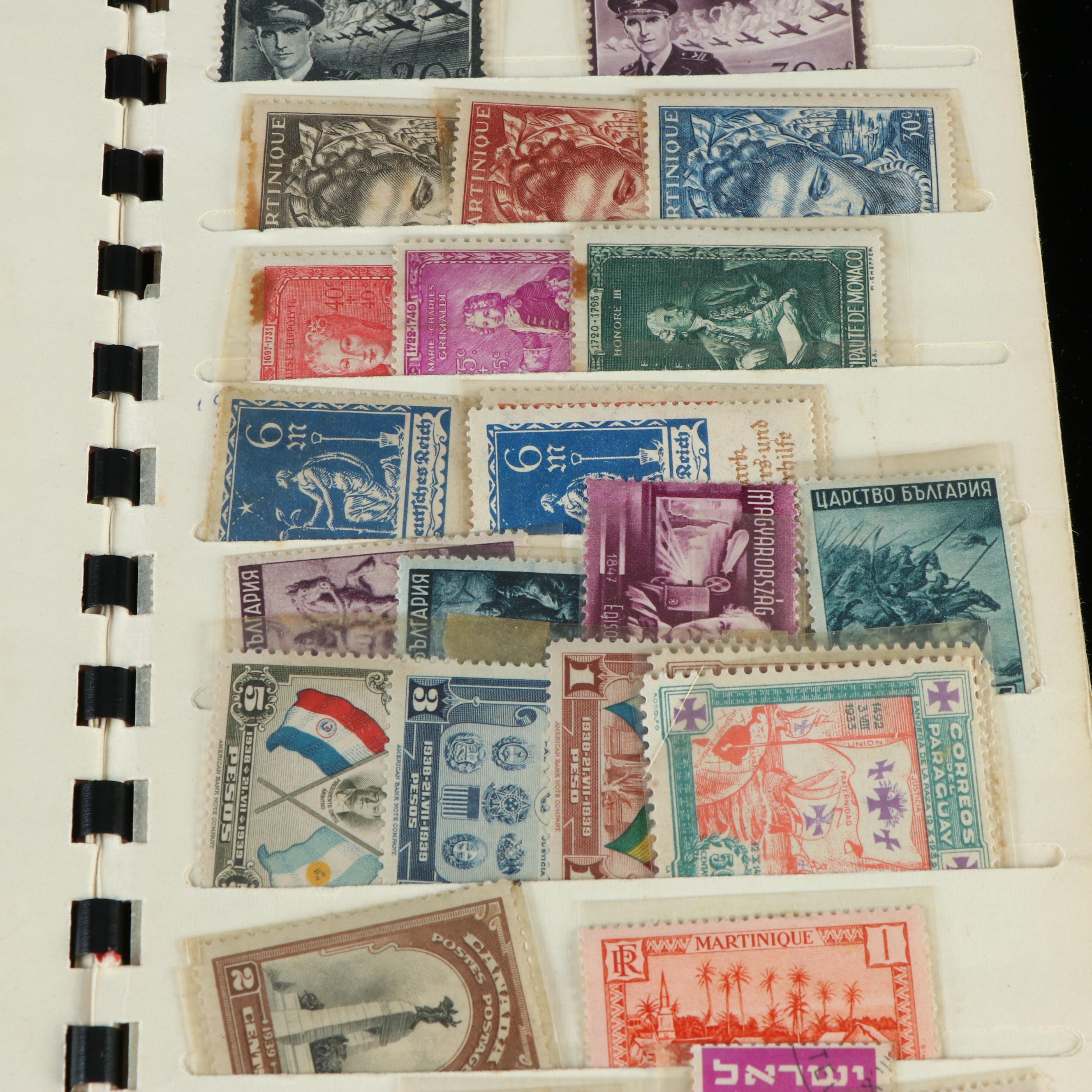 Box of Assorted U.S. Postage Stamps and Supplies