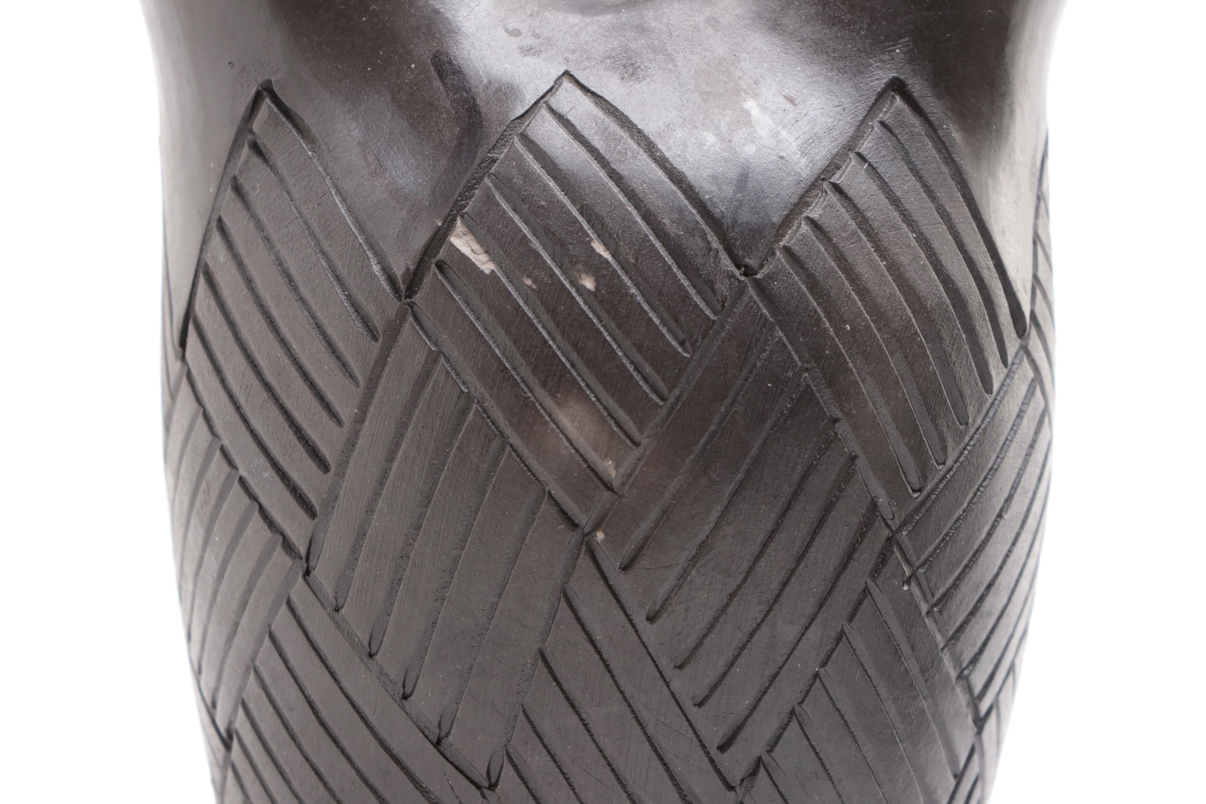 Bigmeat Cherokee Pottery  Wedding Vases and Bowl with Feathers