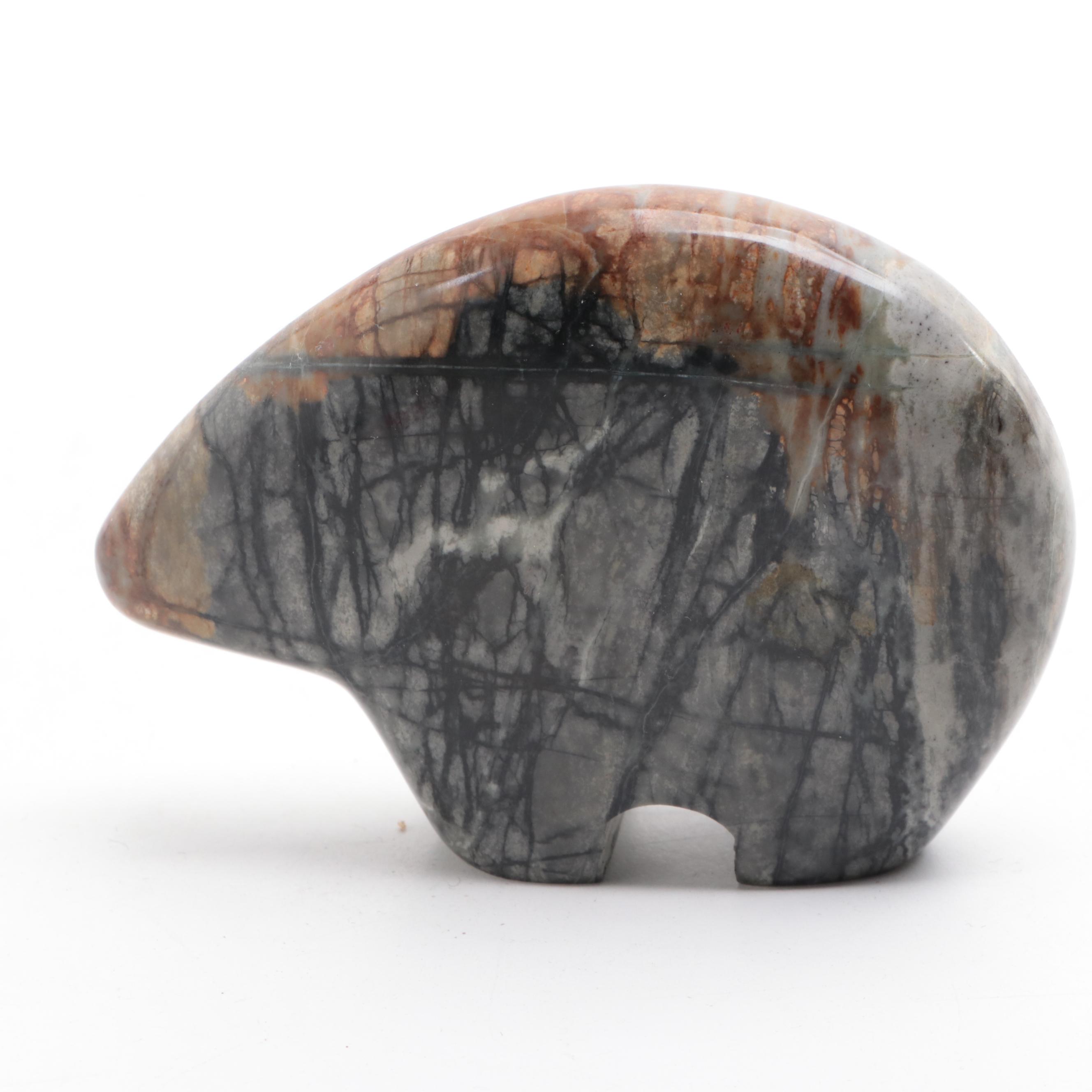 Carved Medicine Bears and Smooth Inlay Paperweight