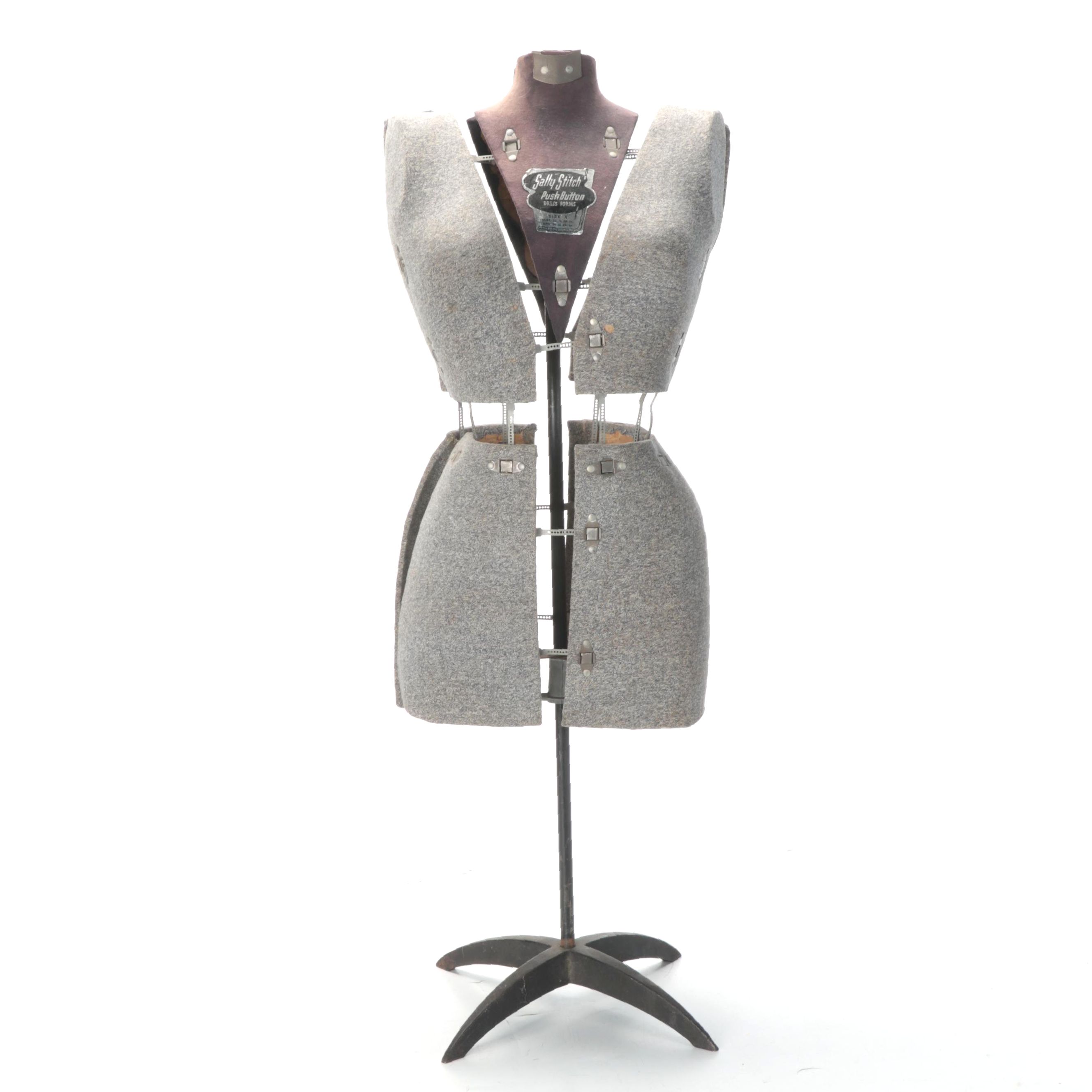 Sally Stitch Push Button Size A Dress Form, Mid-20th Century
