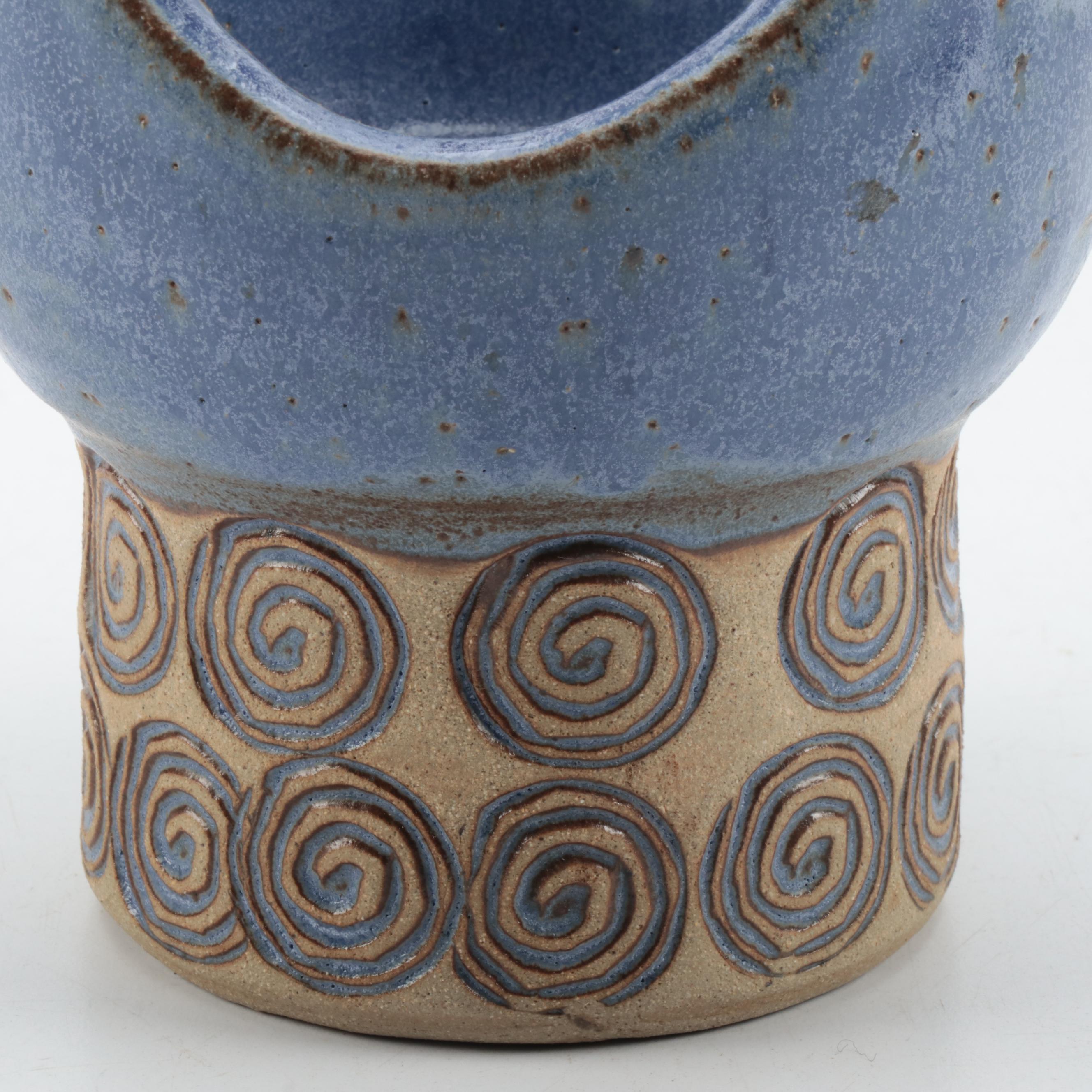 Puerto Rican Art Pottery Candelabra Vase