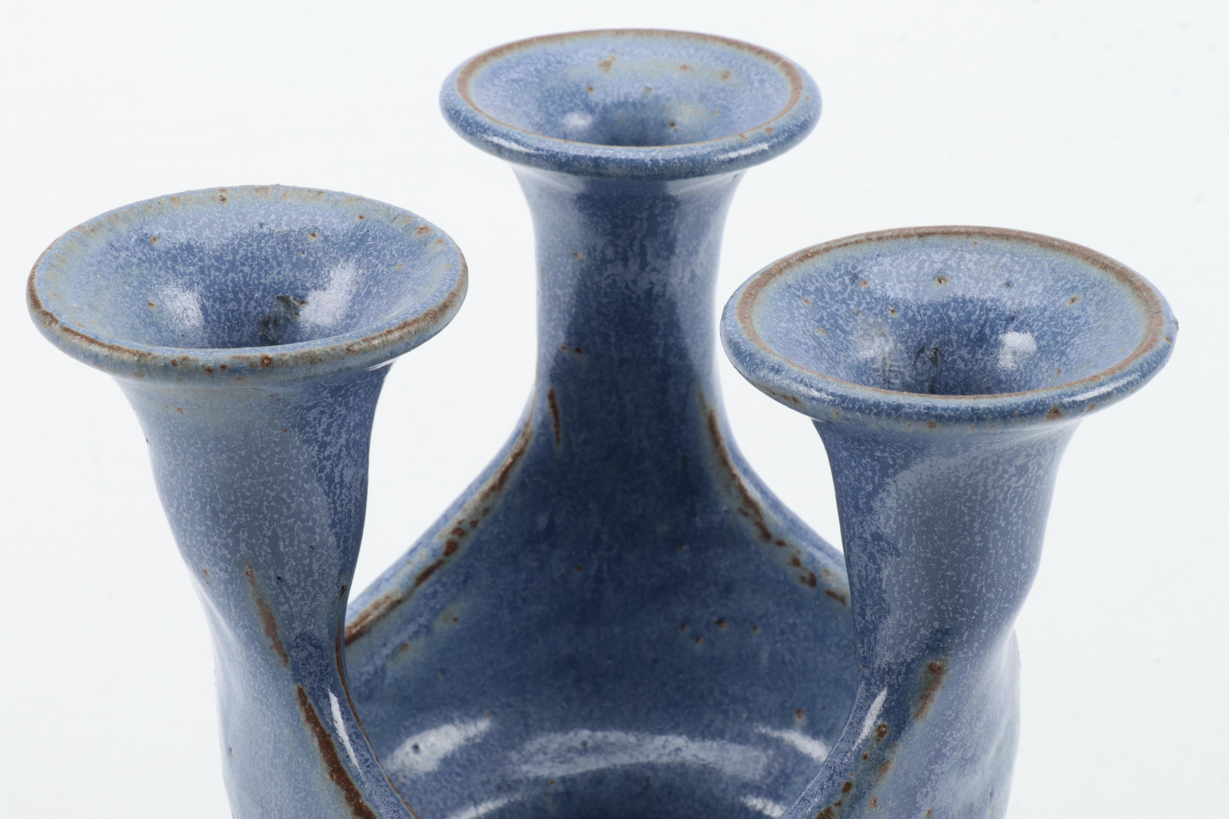 Puerto Rican Art Pottery Candelabra Vase