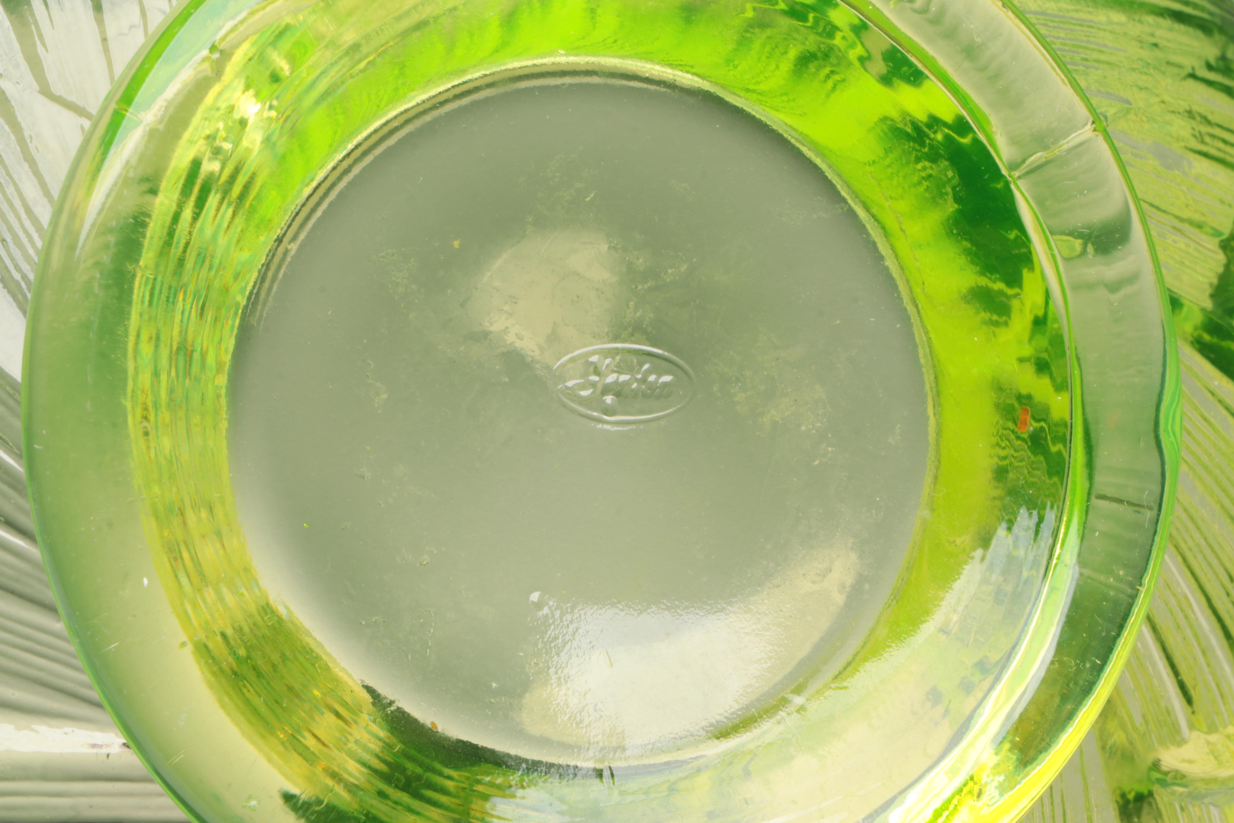 Fenton Vaseline Glass Fairy Lamp and Other Decor