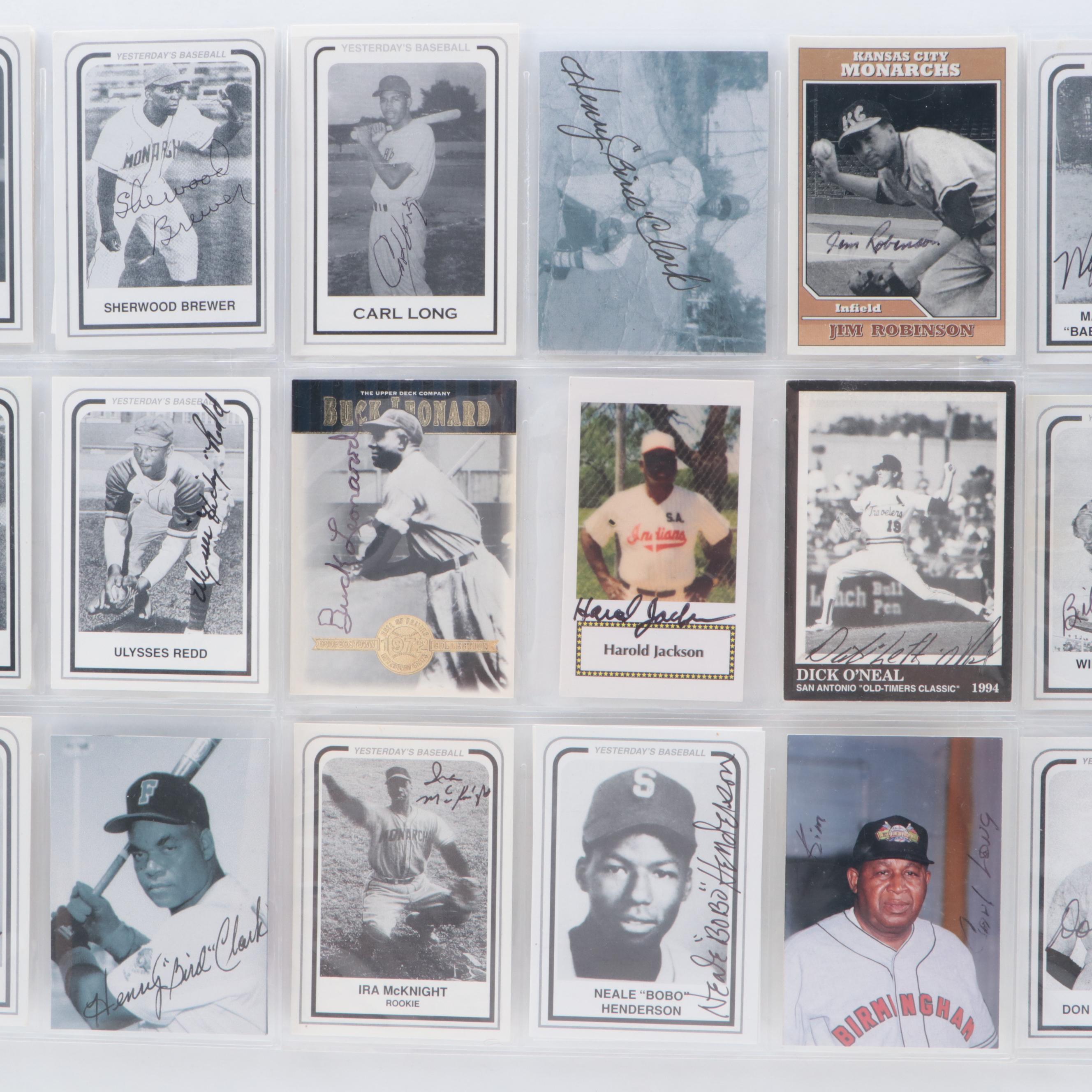 Negro League Signed Baseball Cards with Buck Leonard and Mamie "Peanut" Johnson