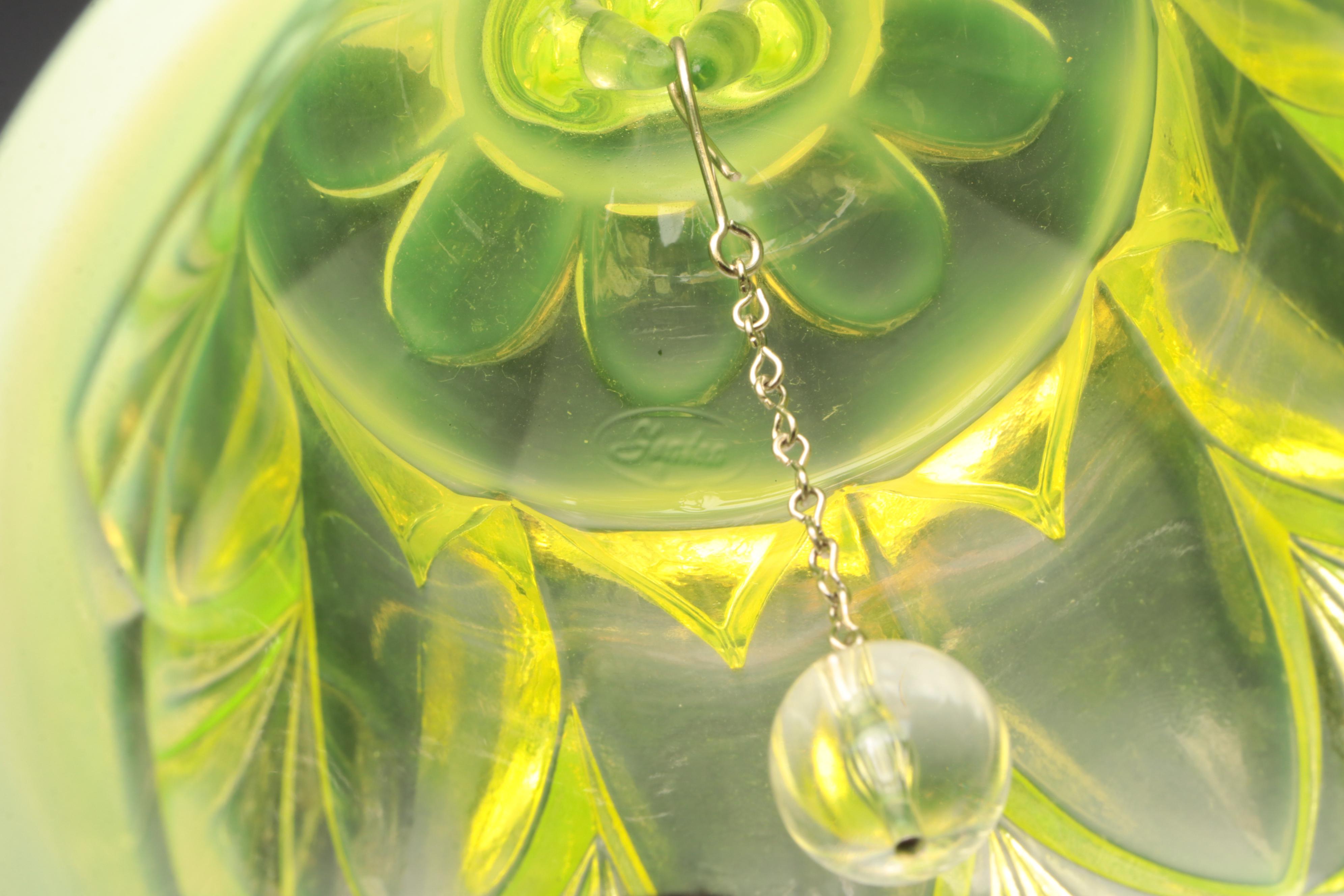 Fenton Vaseline Glass Fairy Lamp and Other Decor