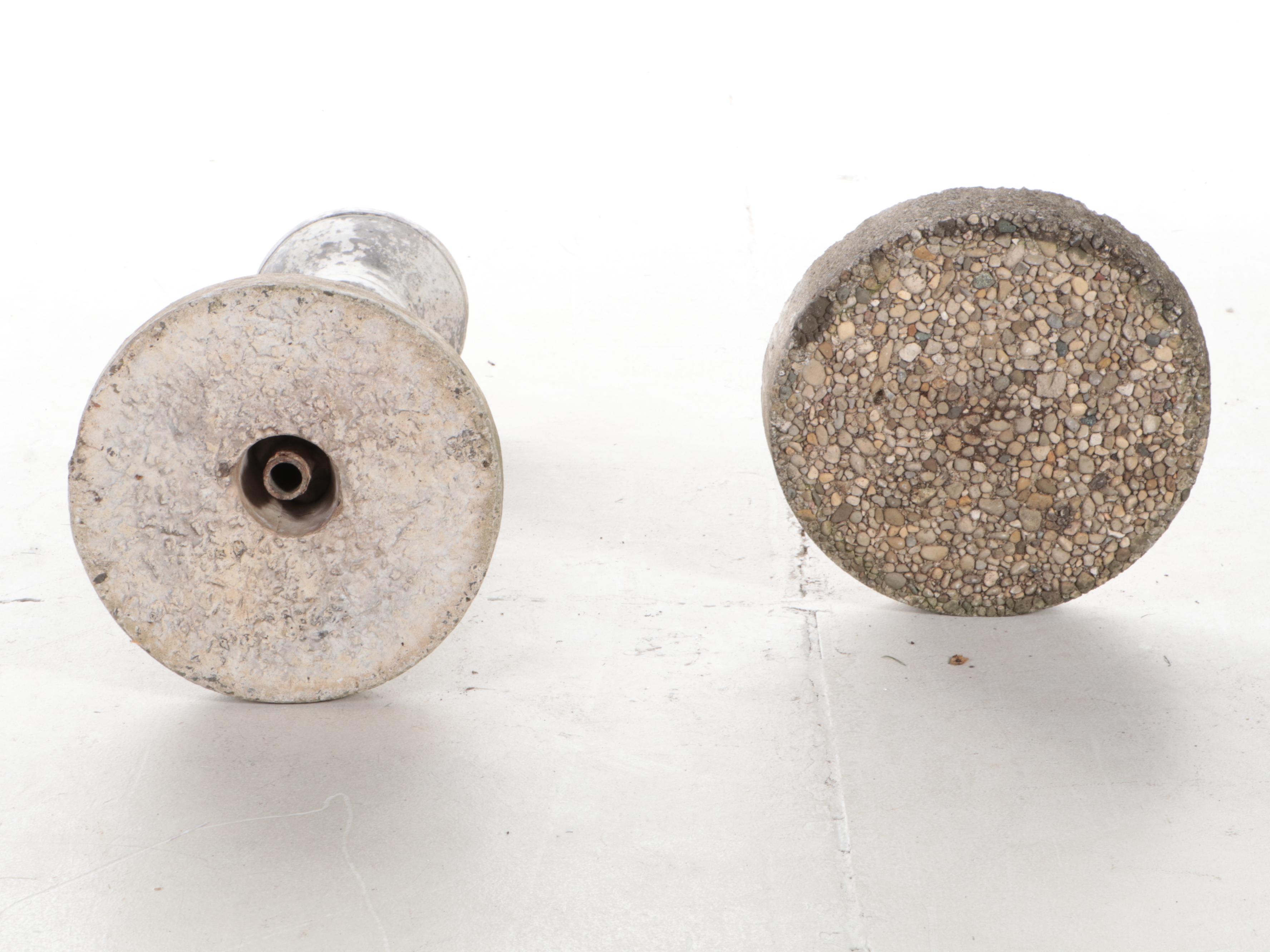 Cast Concrete and Metal Sundial with Putti Garden Statue