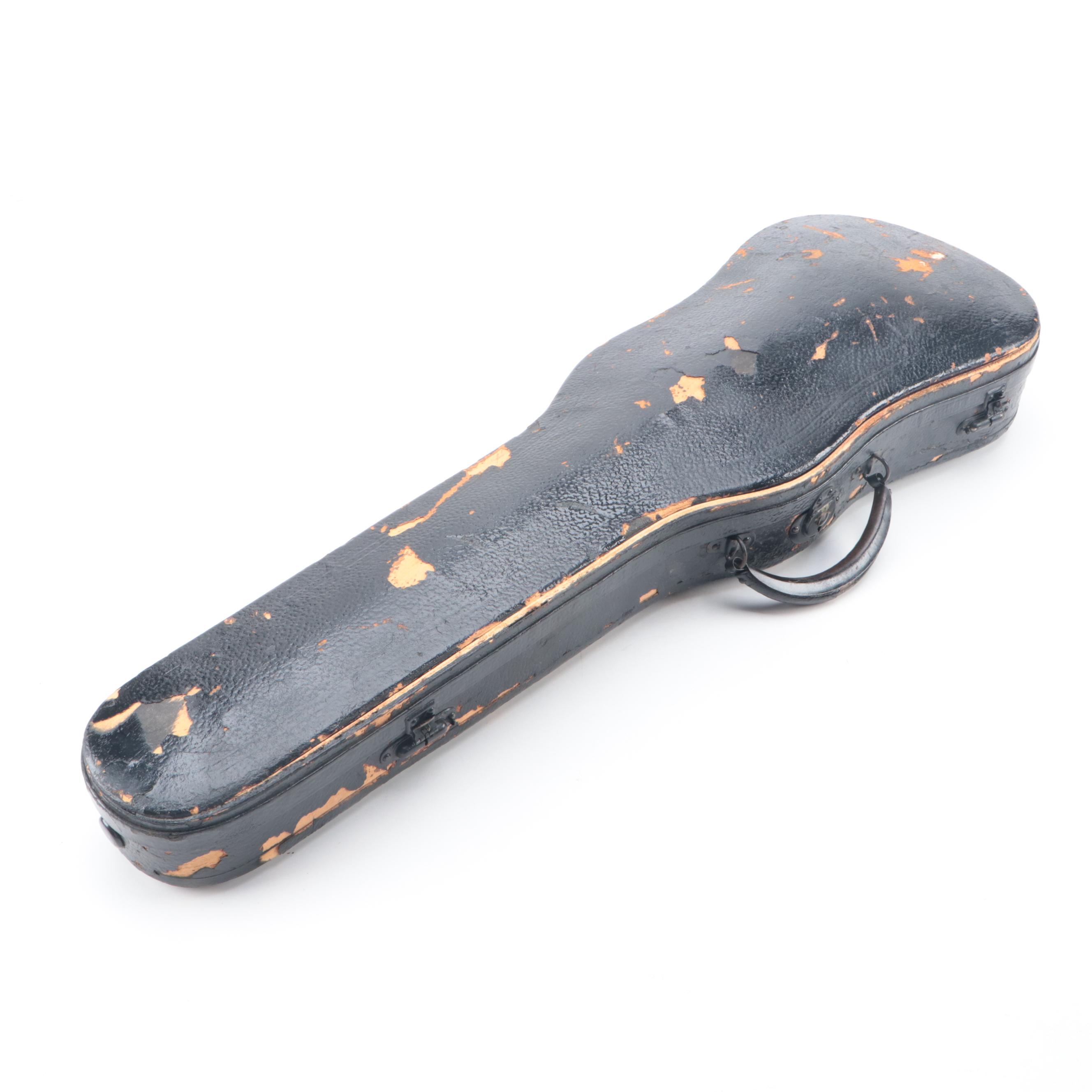 Stradivarius Copy Violin with Bow and Case, Early 20th Century