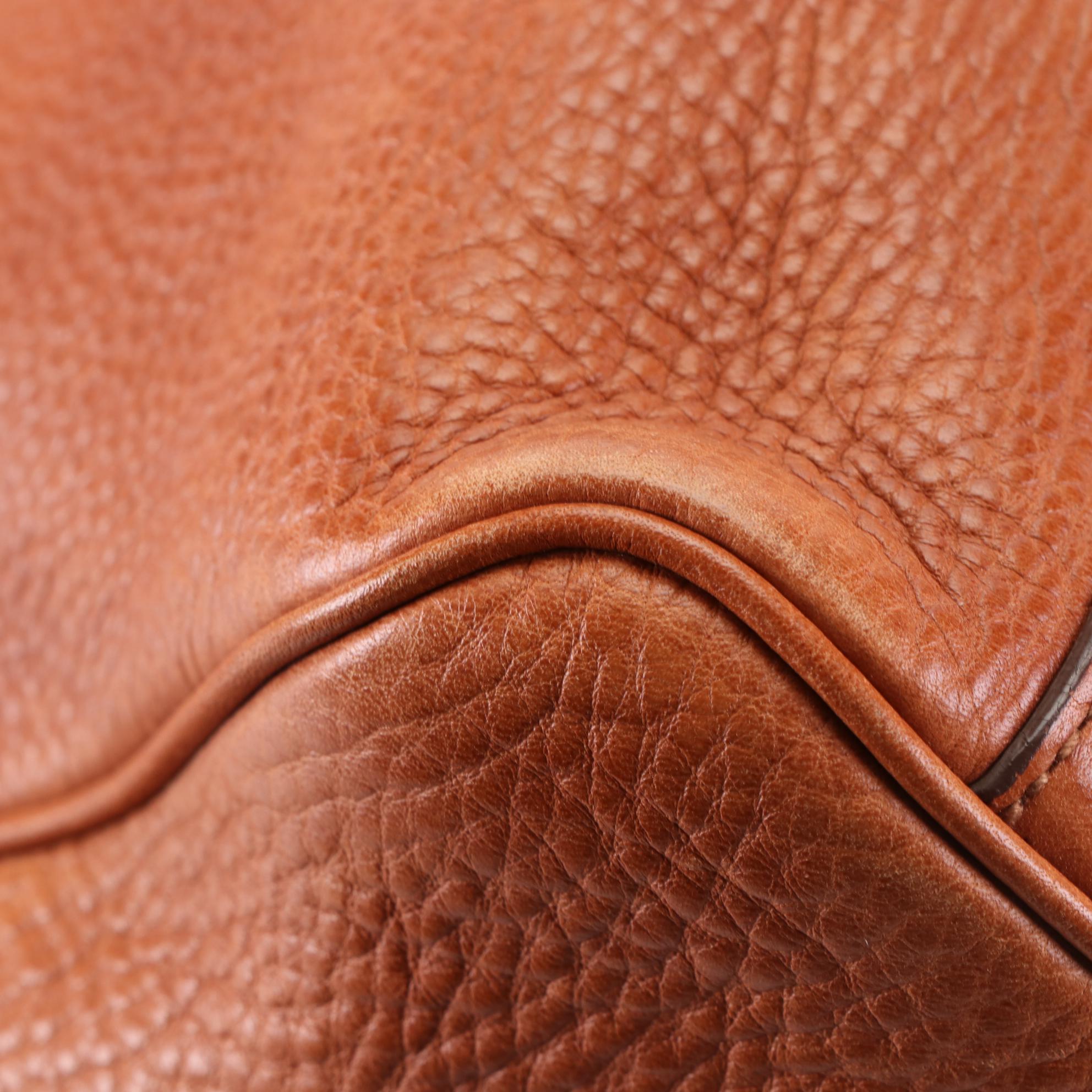 Burberry Pocket Tote in Brown Grained Leather