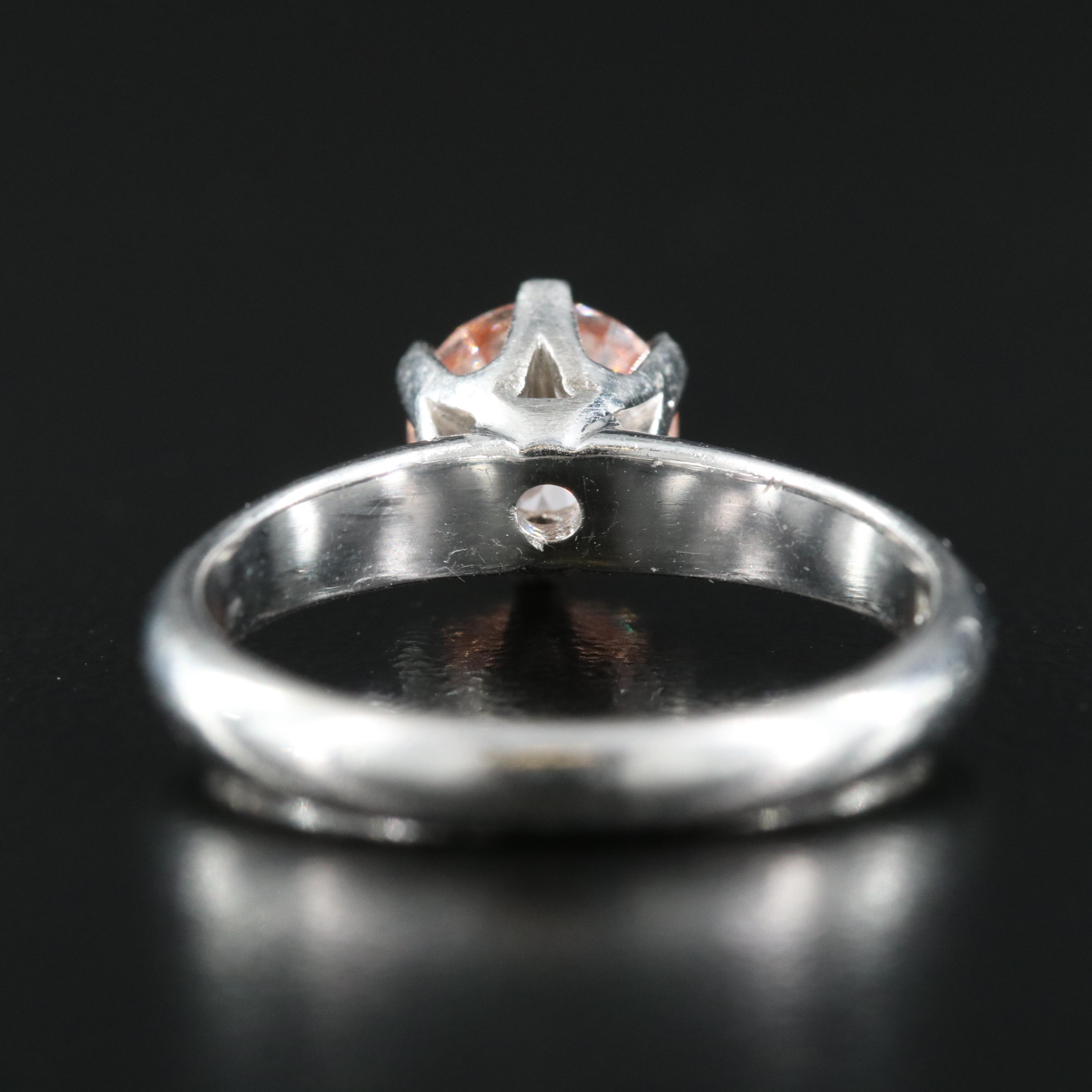 Platinum 1.02 CT Fancy Pink Diamond Ring