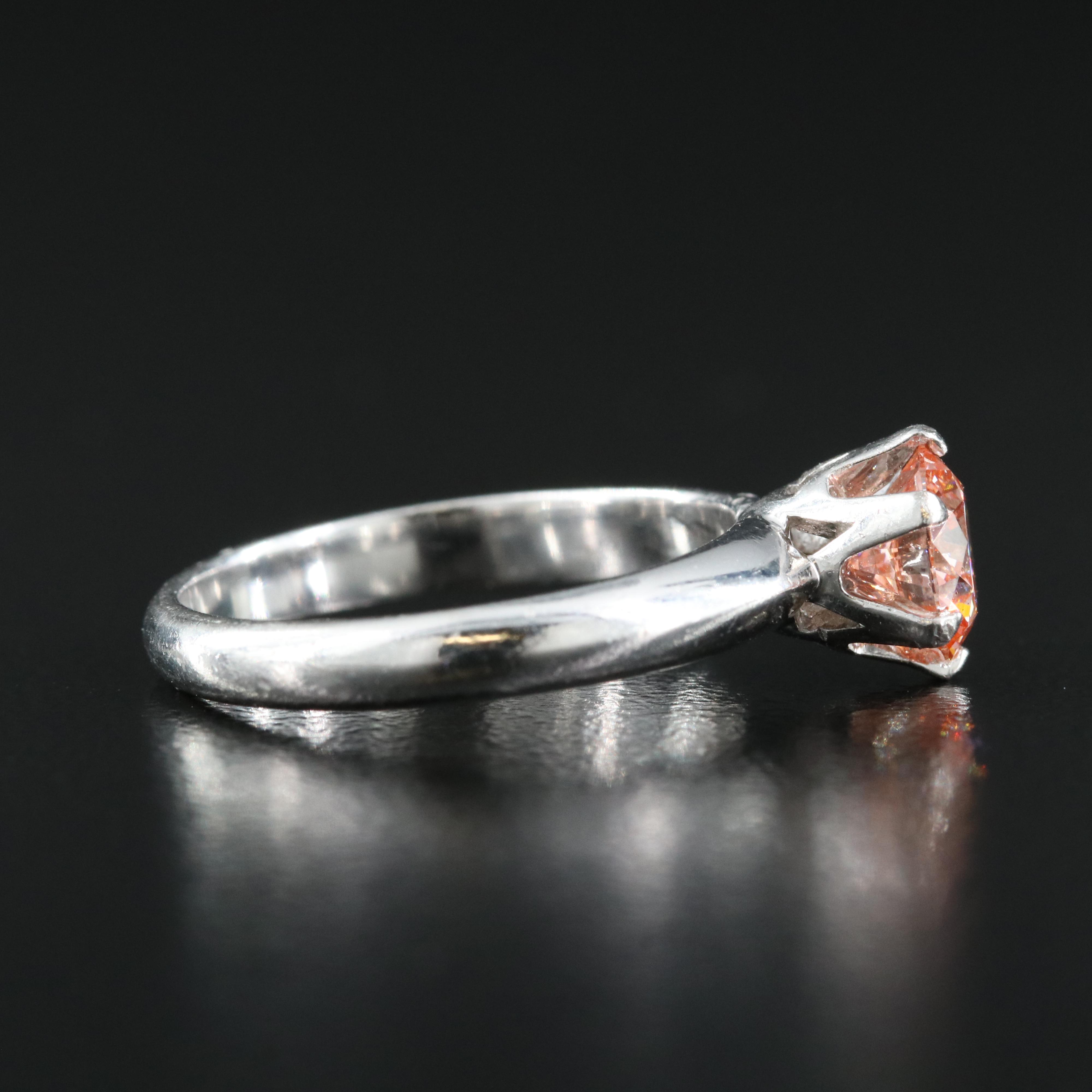 Platinum 1.02 CT Fancy Pink Diamond Ring