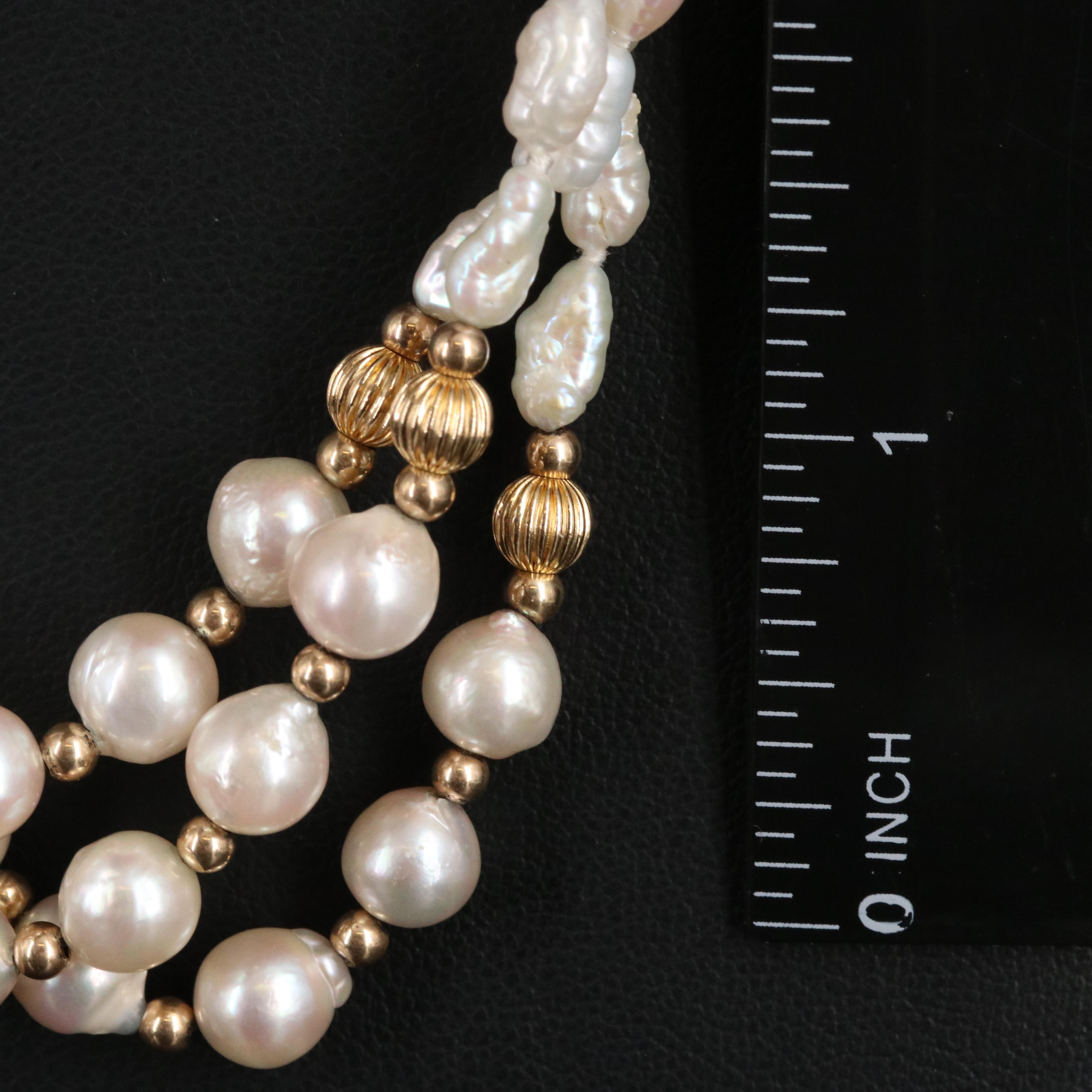 14K Pearl Triple-Strand Necklace