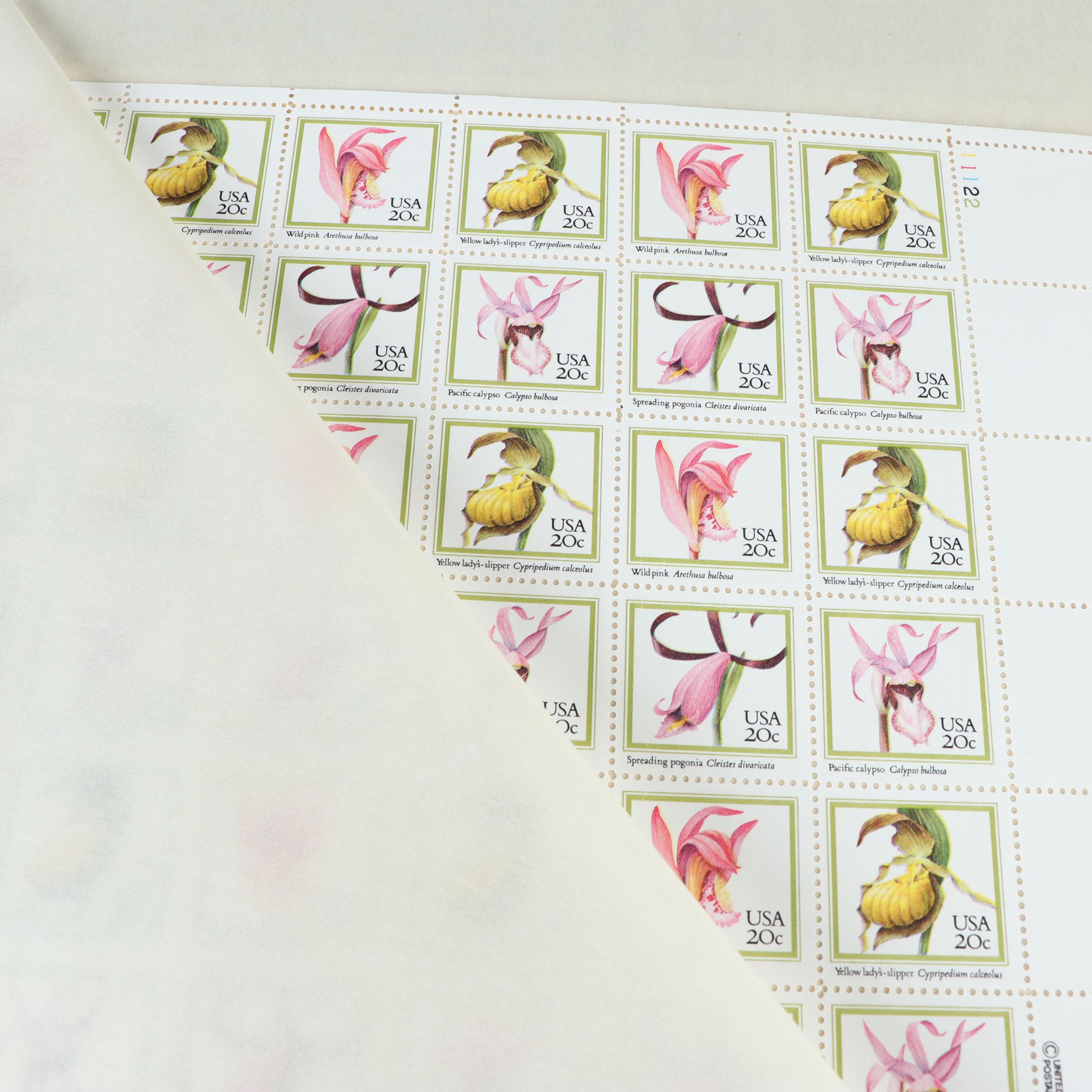 Forty Mint Sheet Files for Postage Stamp Sheets, 60s to 80s