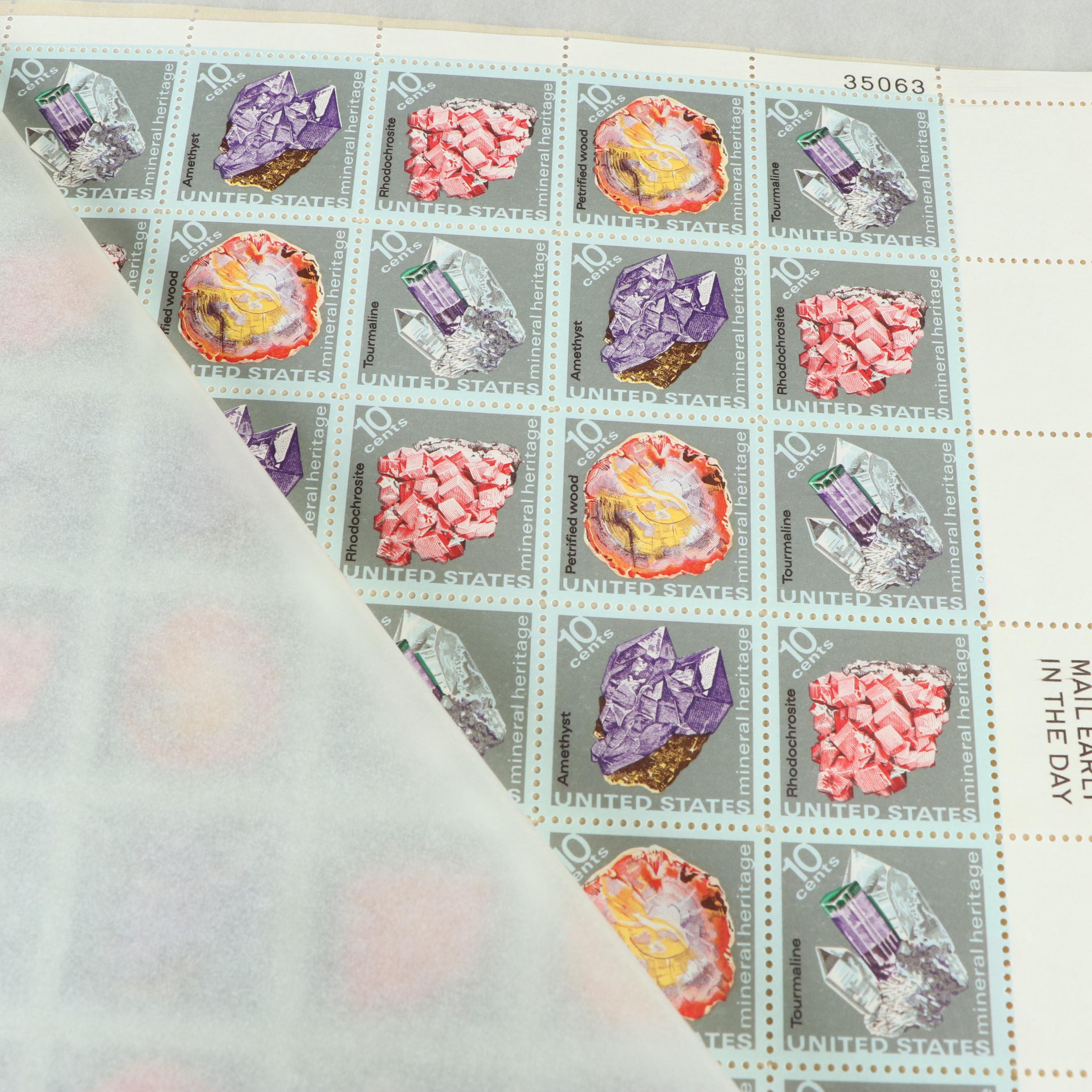 Forty Mint Sheet Files for Postage Stamp Sheets, 60s to 80s