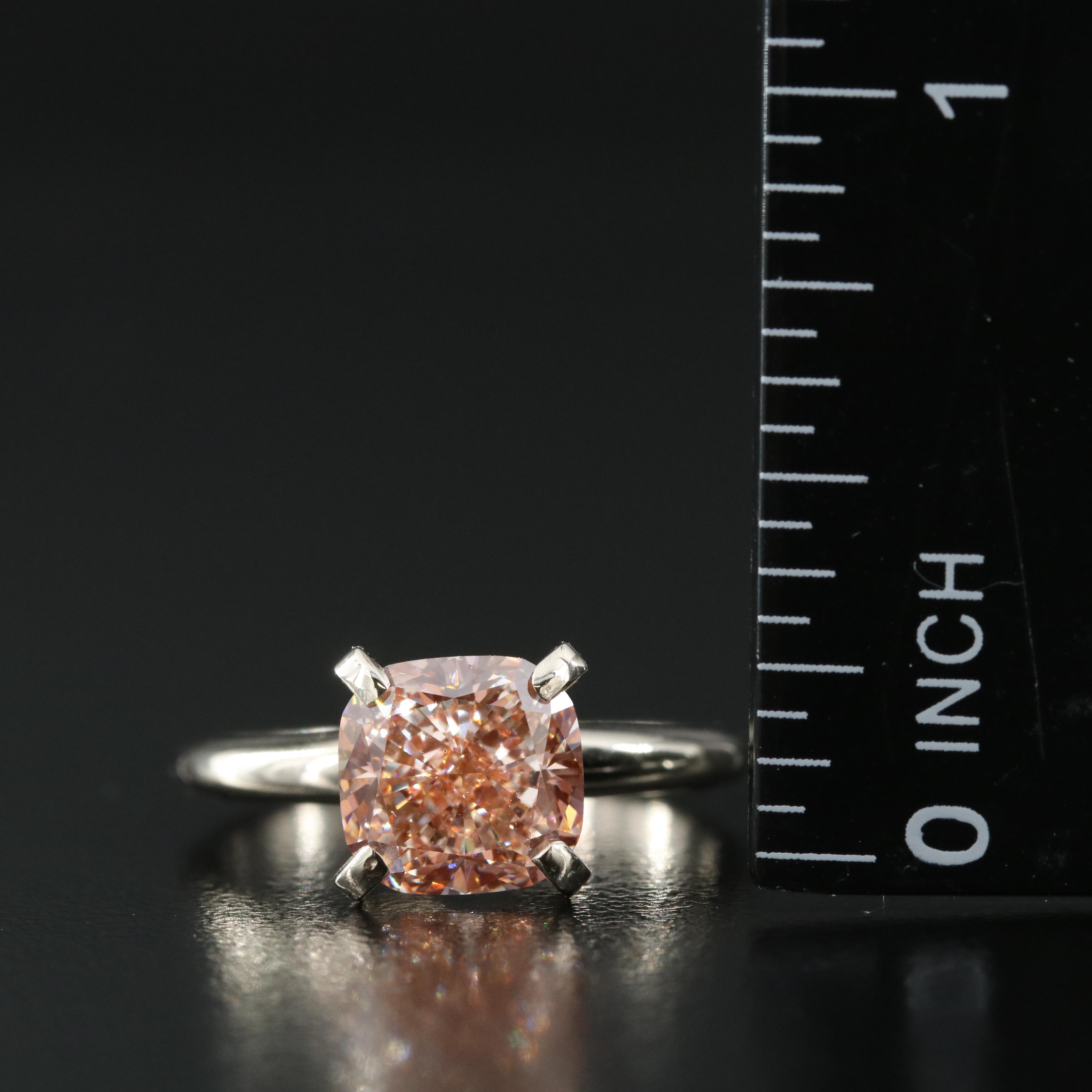 18K 3.08 CT Fancy Pink Diamond Ring