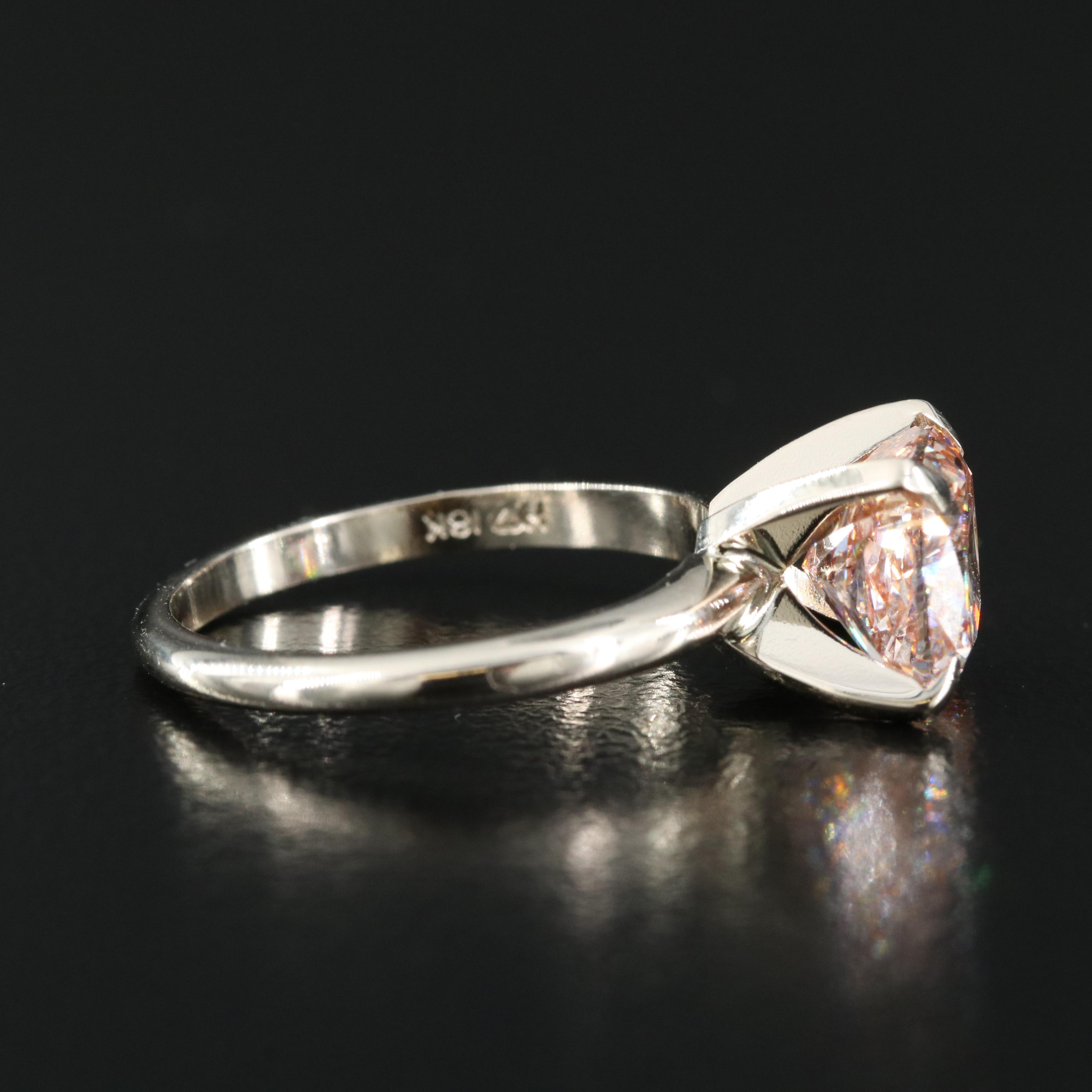 18K 3.08 CT Fancy Pink Diamond Ring