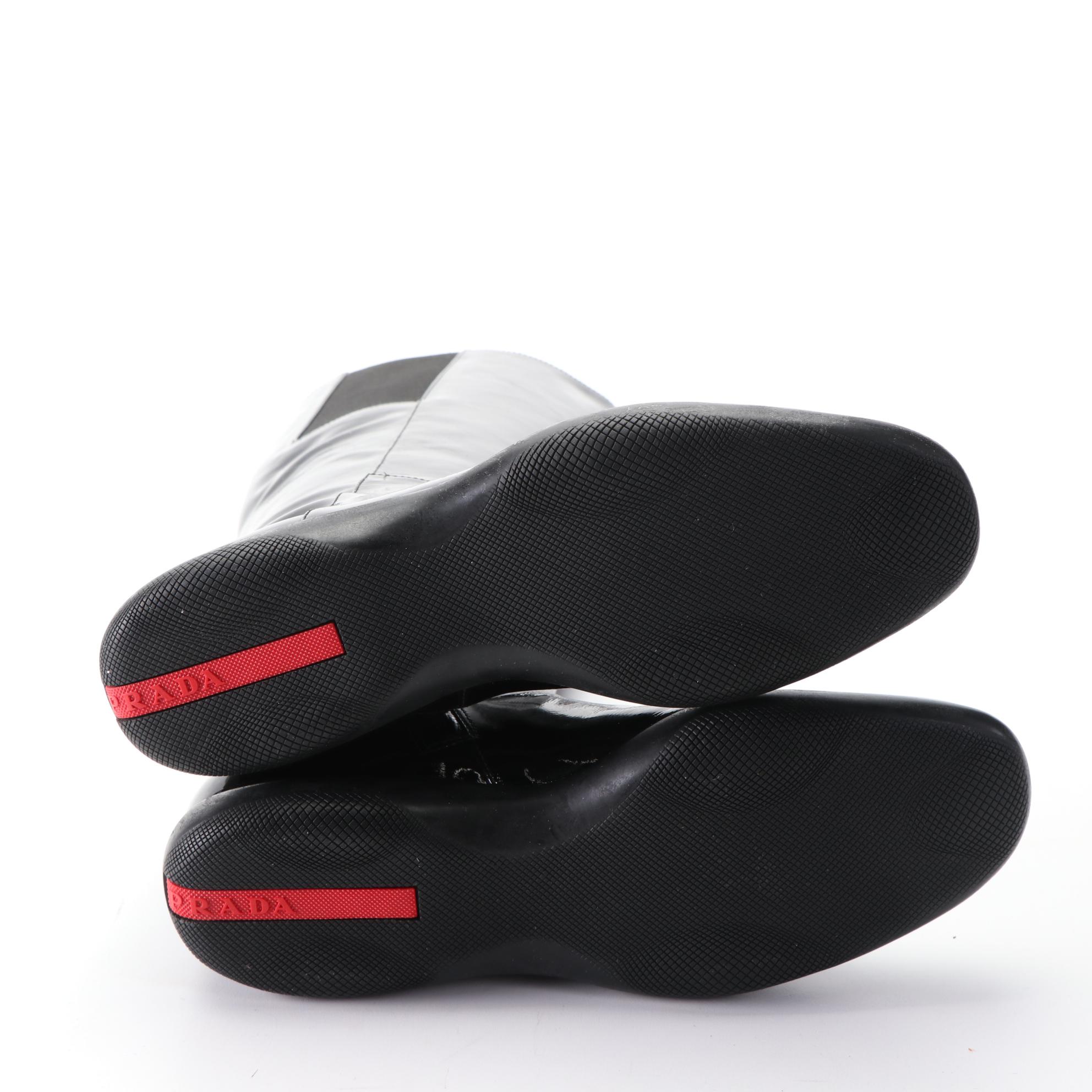 Prada Naplak Patent Leather Boots with Box