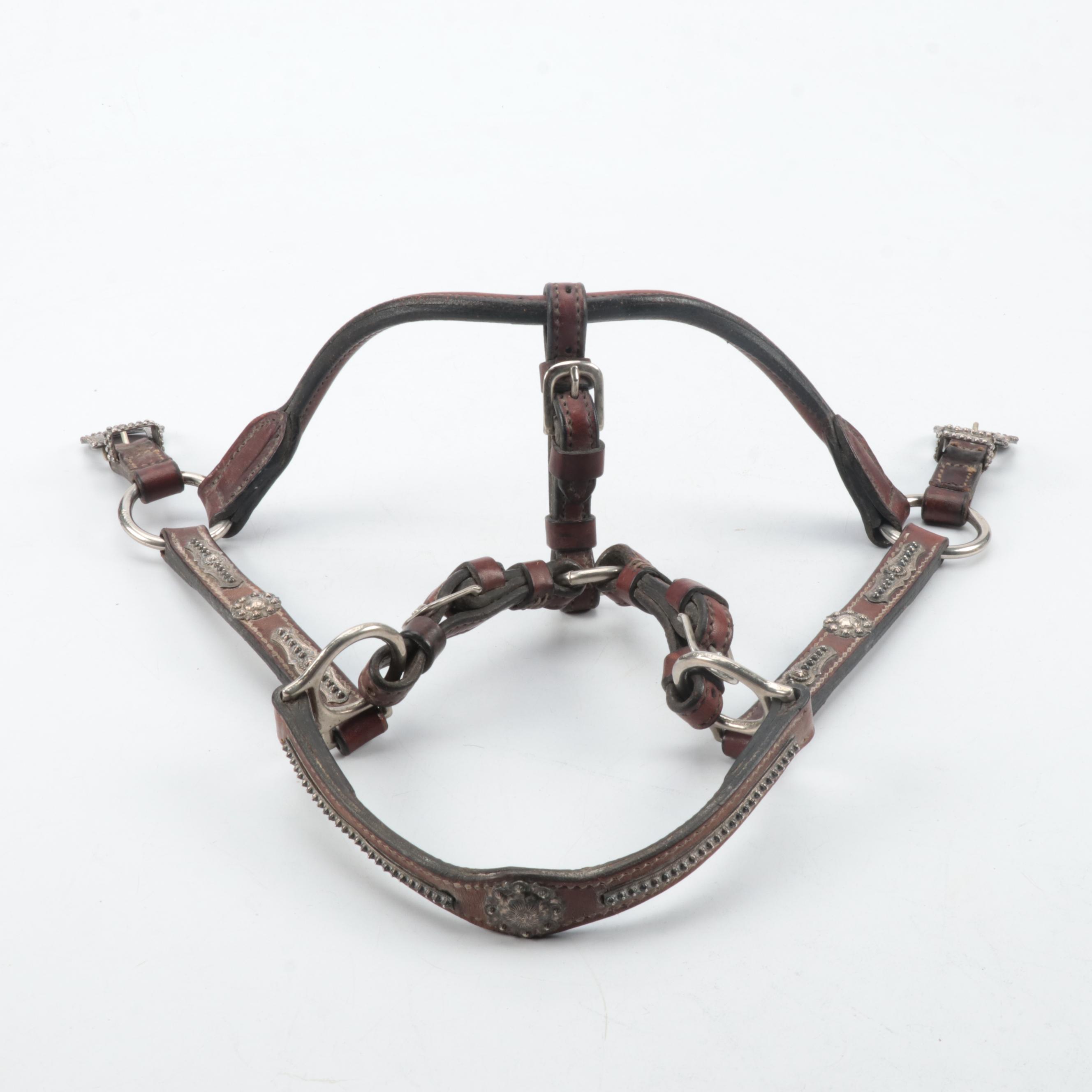 Leather and Sterling Silver Western Show Halter