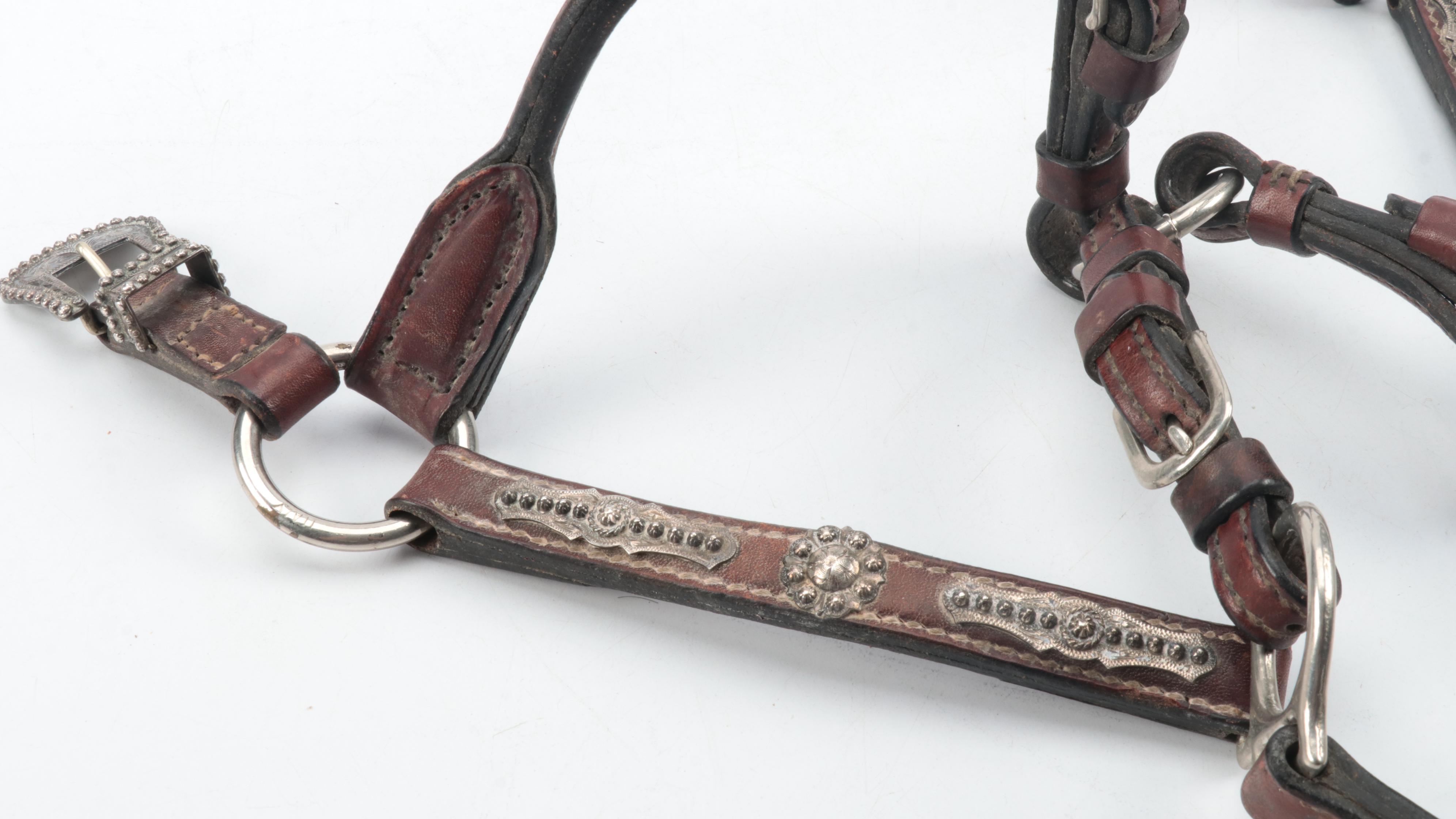 Leather and Sterling Silver Western Show Halter
