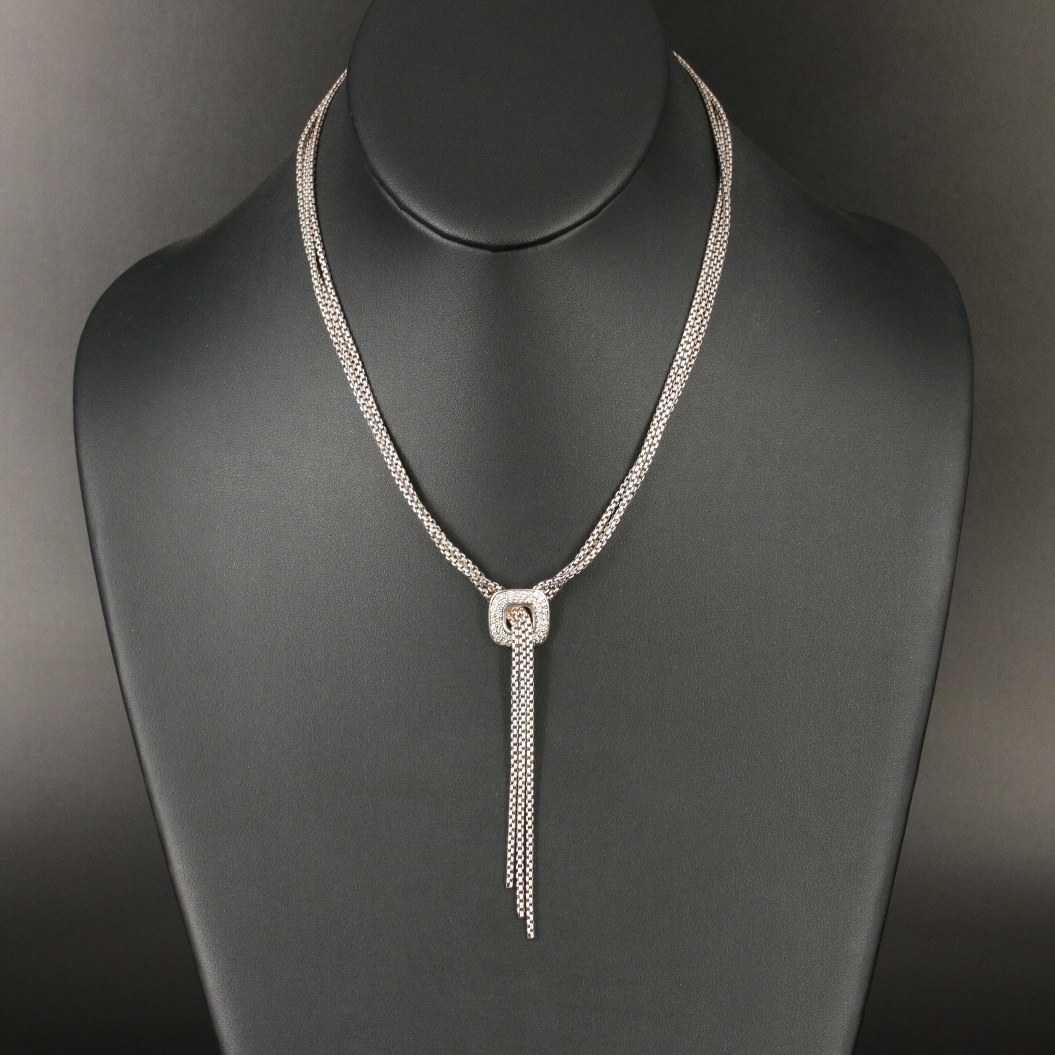 David Yurman  "Waterfall Lariat" and "Crossover" Sterling Necklace and Earrings