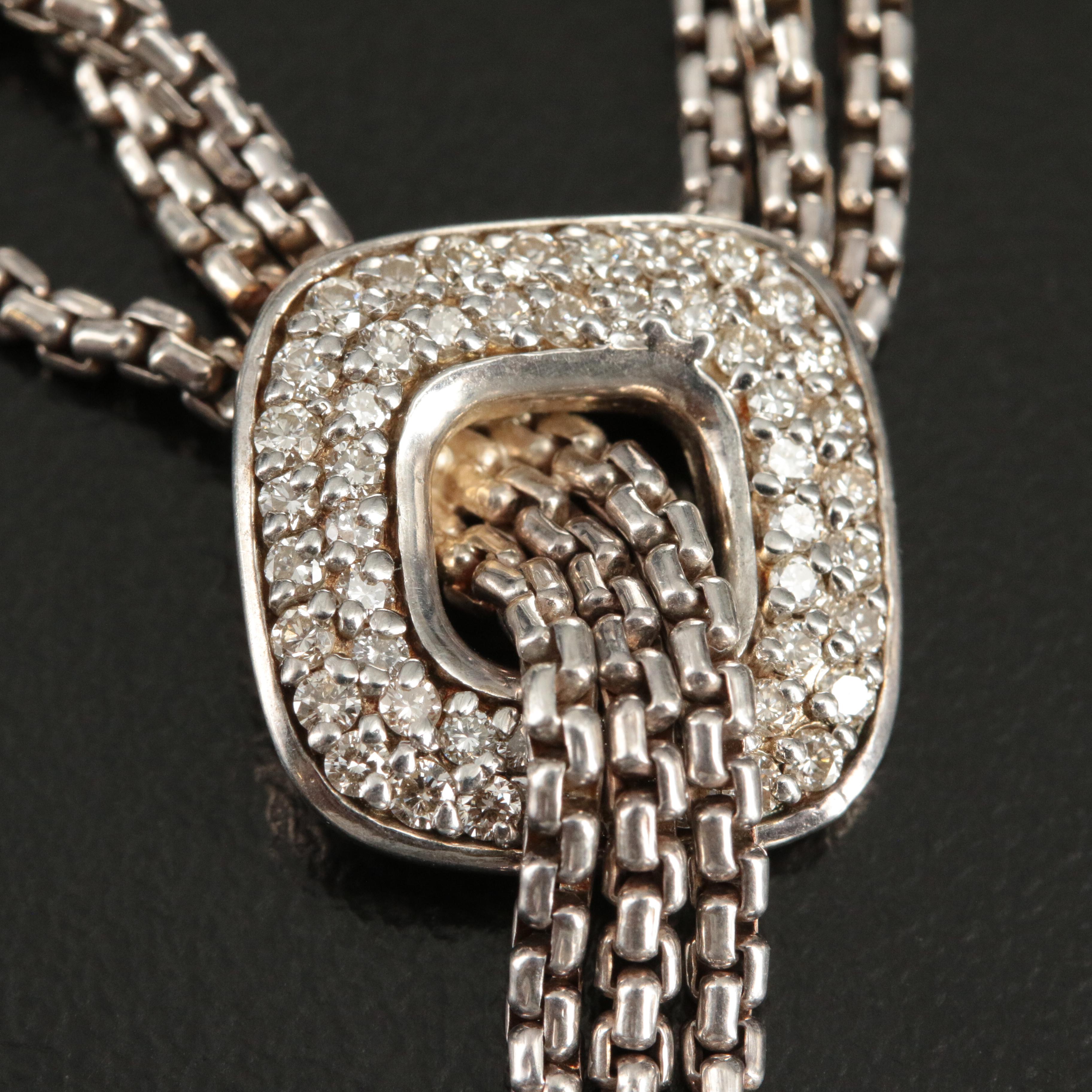 David Yurman  "Waterfall Lariat" and "Crossover" Sterling Necklace and Earrings