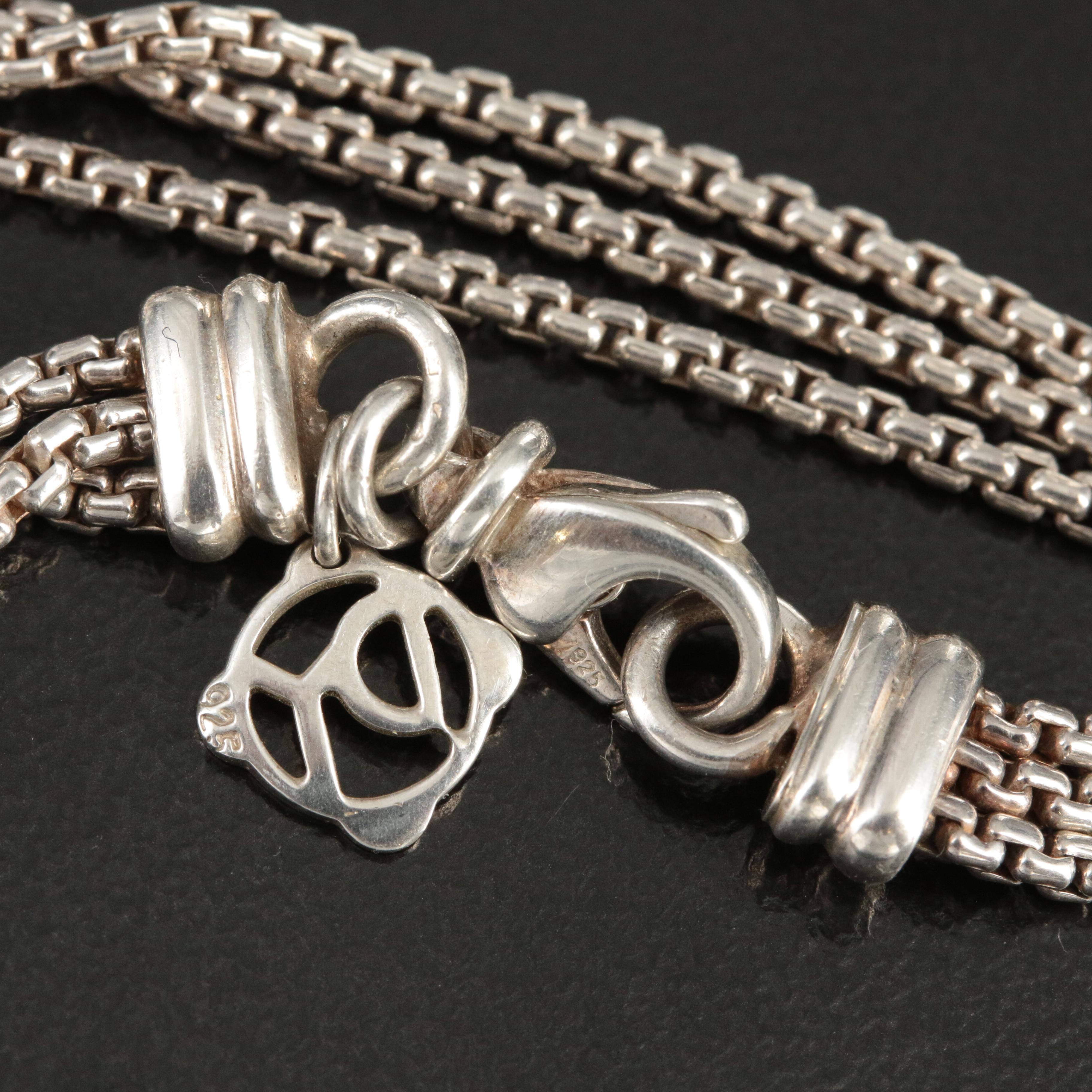 David Yurman  "Waterfall Lariat" and "Crossover" Sterling Necklace and Earrings