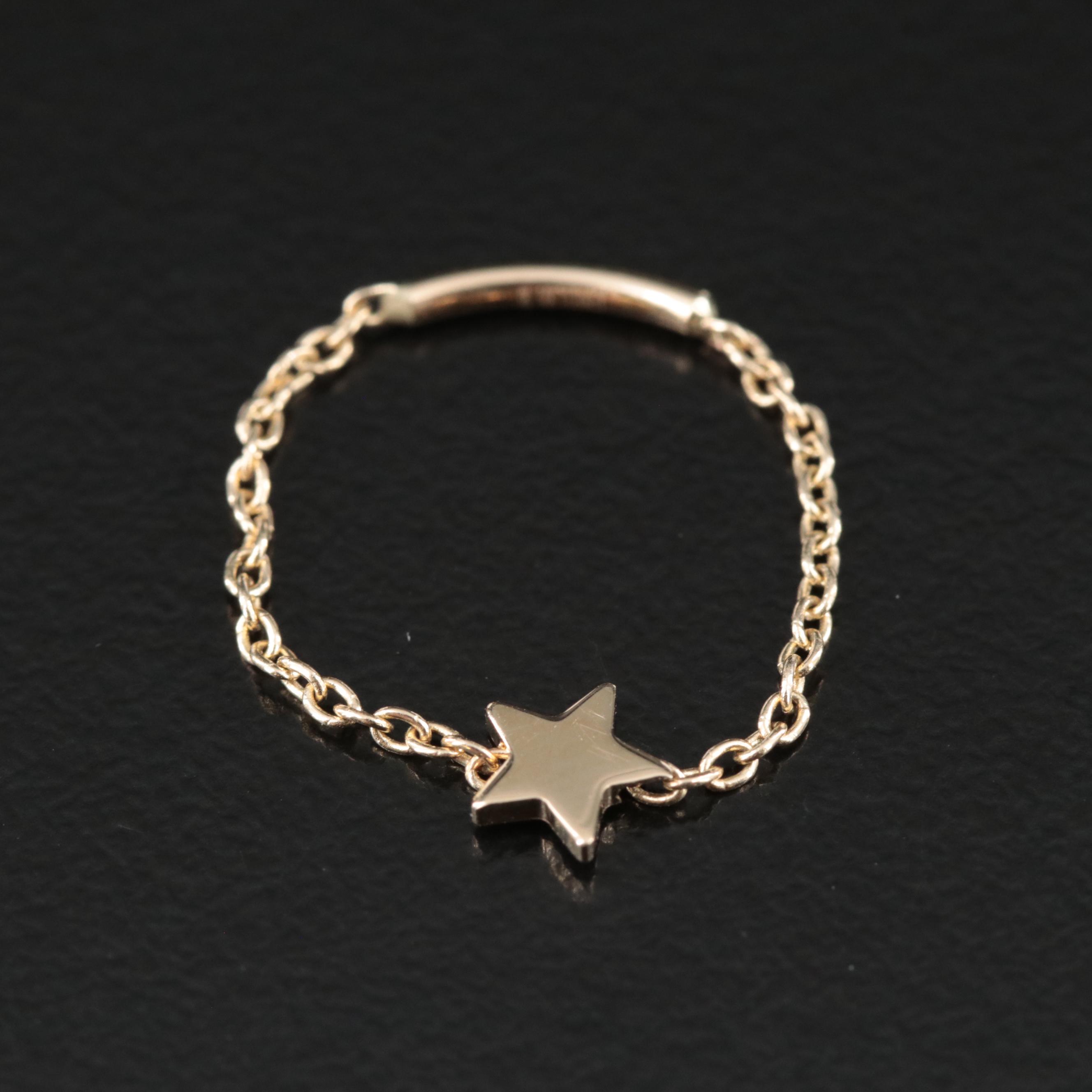14K Star Chain Ring