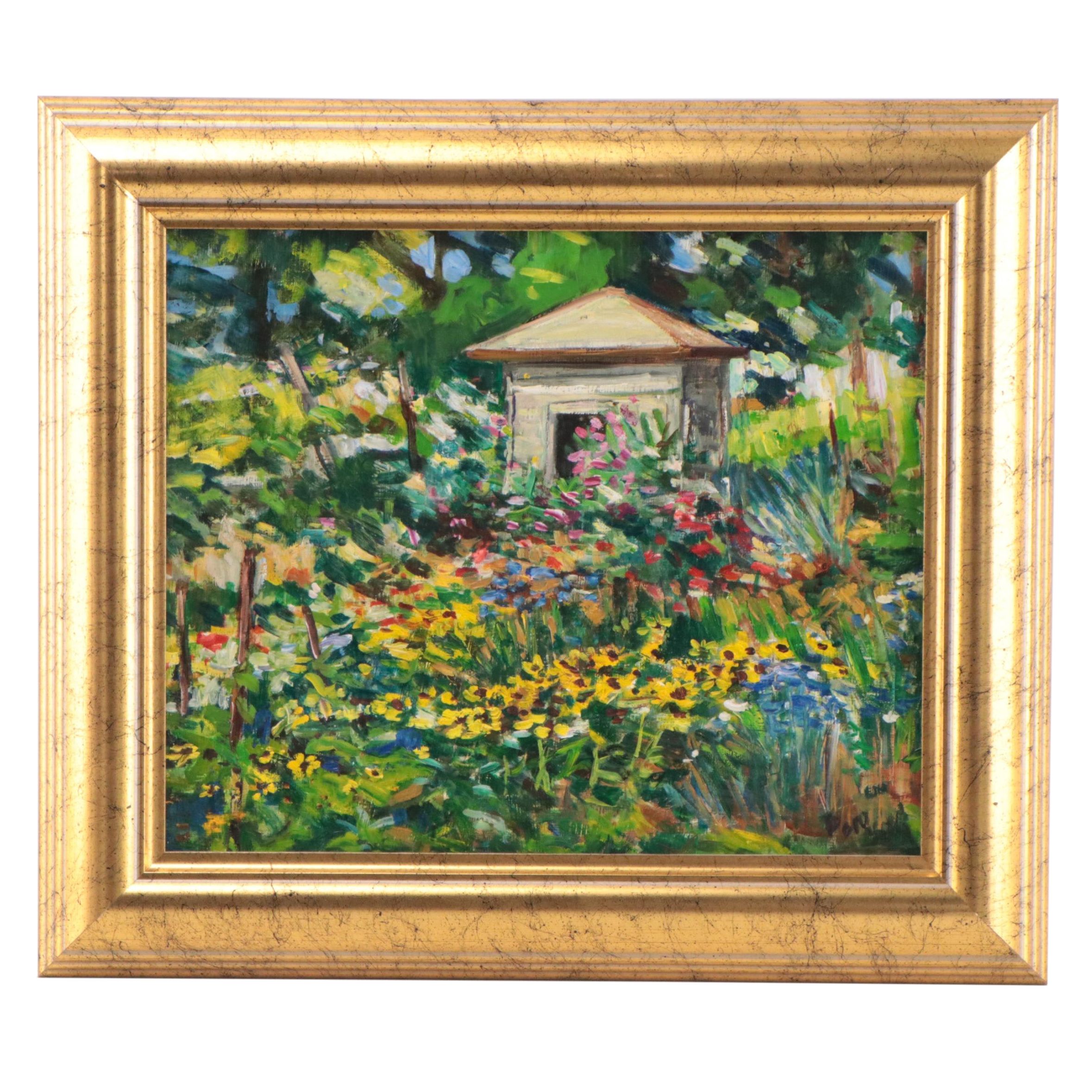 Landscape Oil Painting of Garden Scene