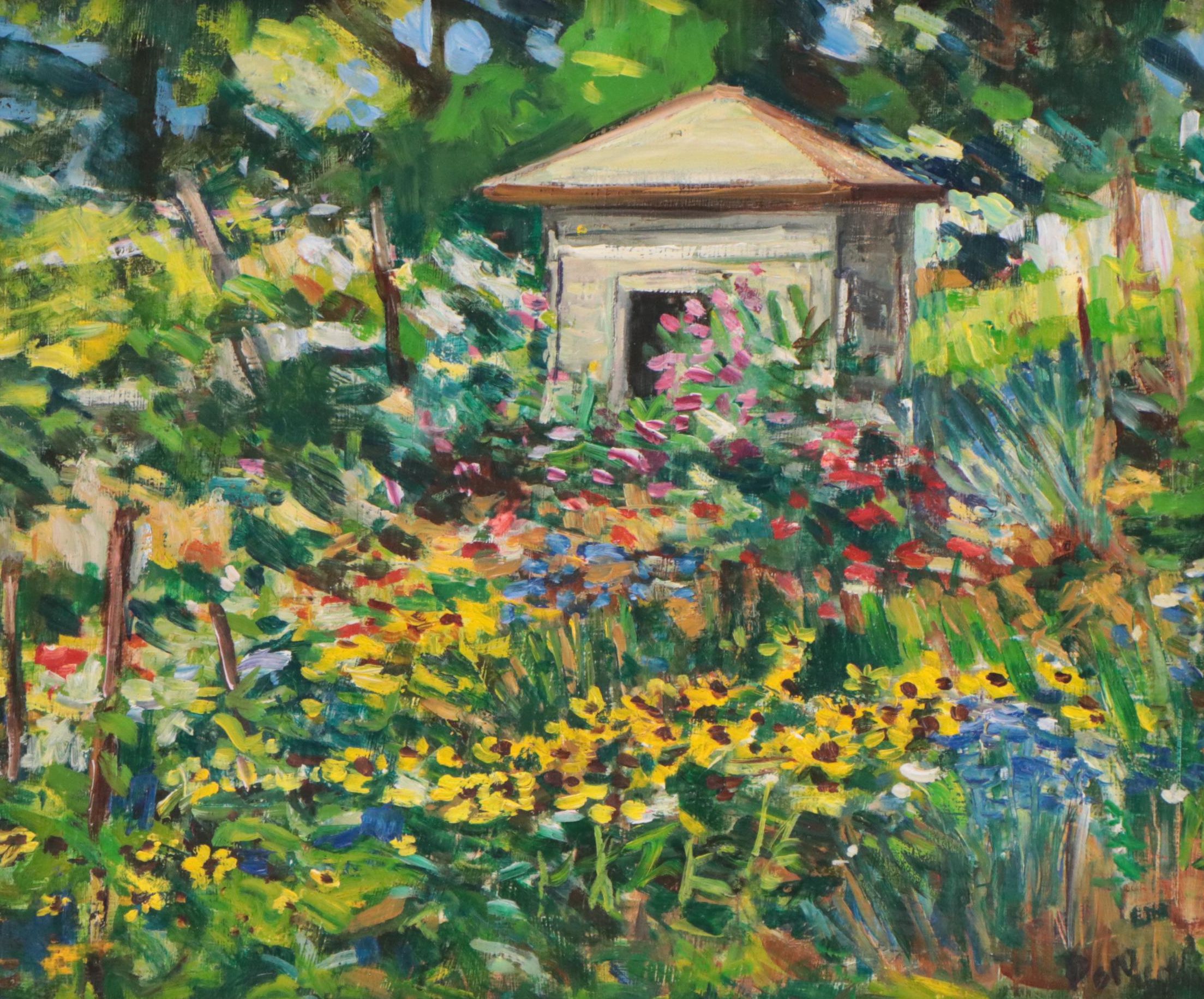 Landscape Oil Painting of Garden Scene