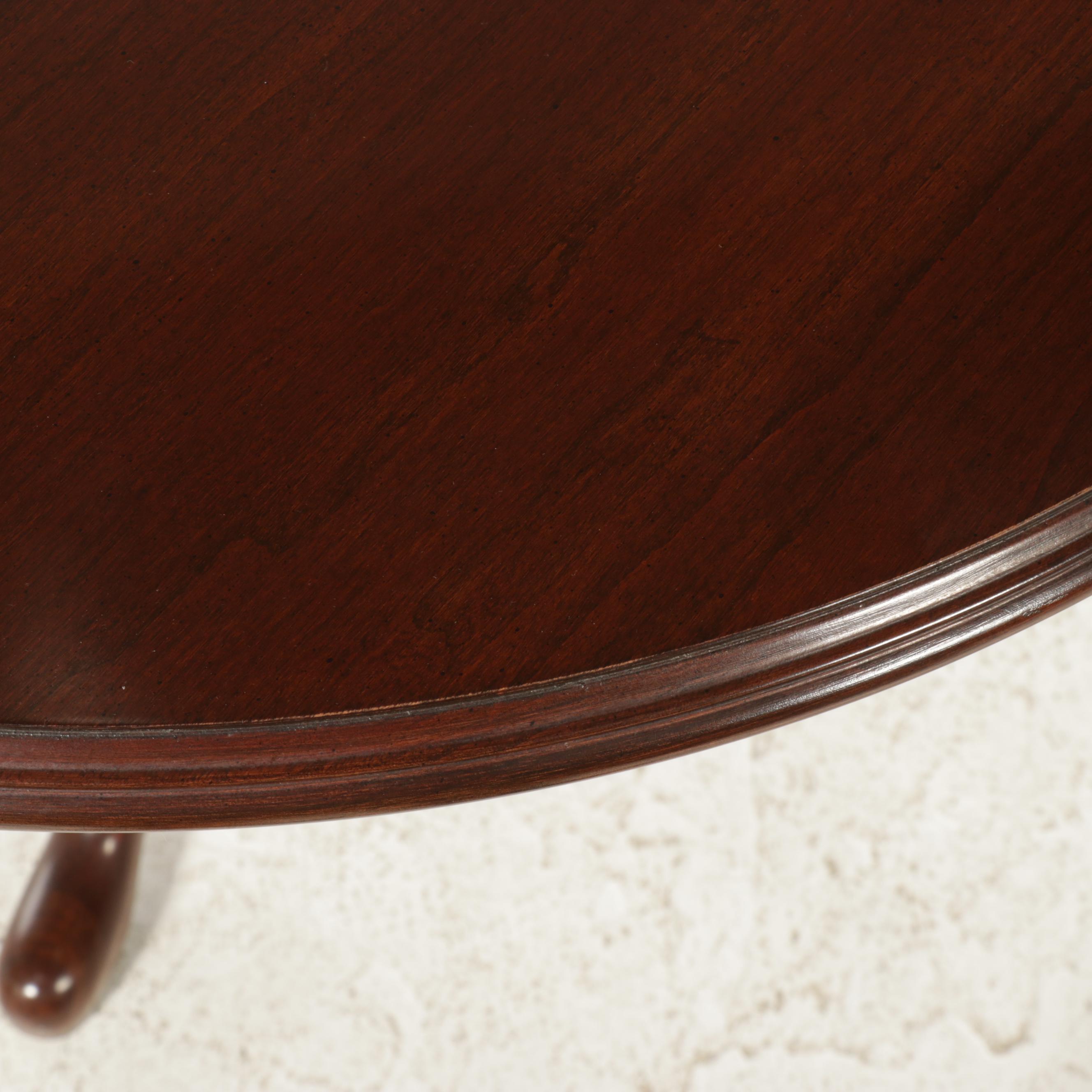 Ethan Allen Queen Anne Style Cherrywood Birdcage-Action Tea Table