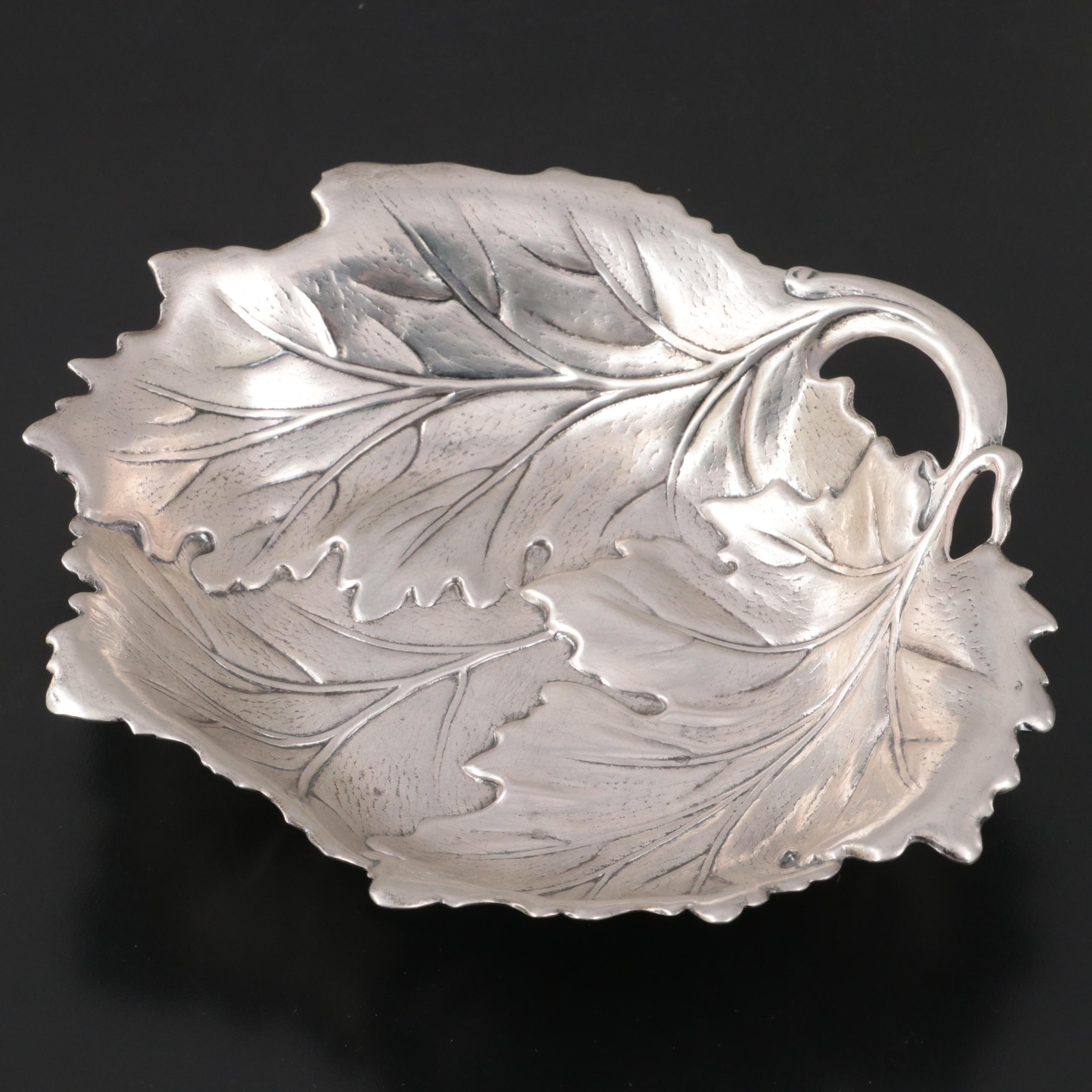 International Sterling Silver Leaf Bowl with Gorham Black, Starr & Frost Marks