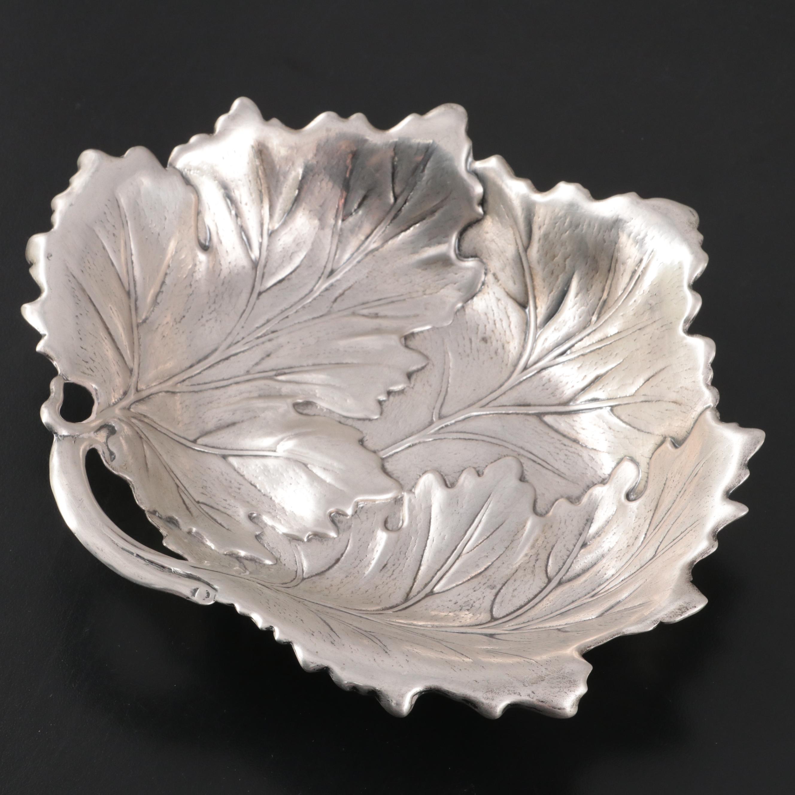 International Sterling Silver Leaf Bowl with Gorham Black, Starr & Frost Marks