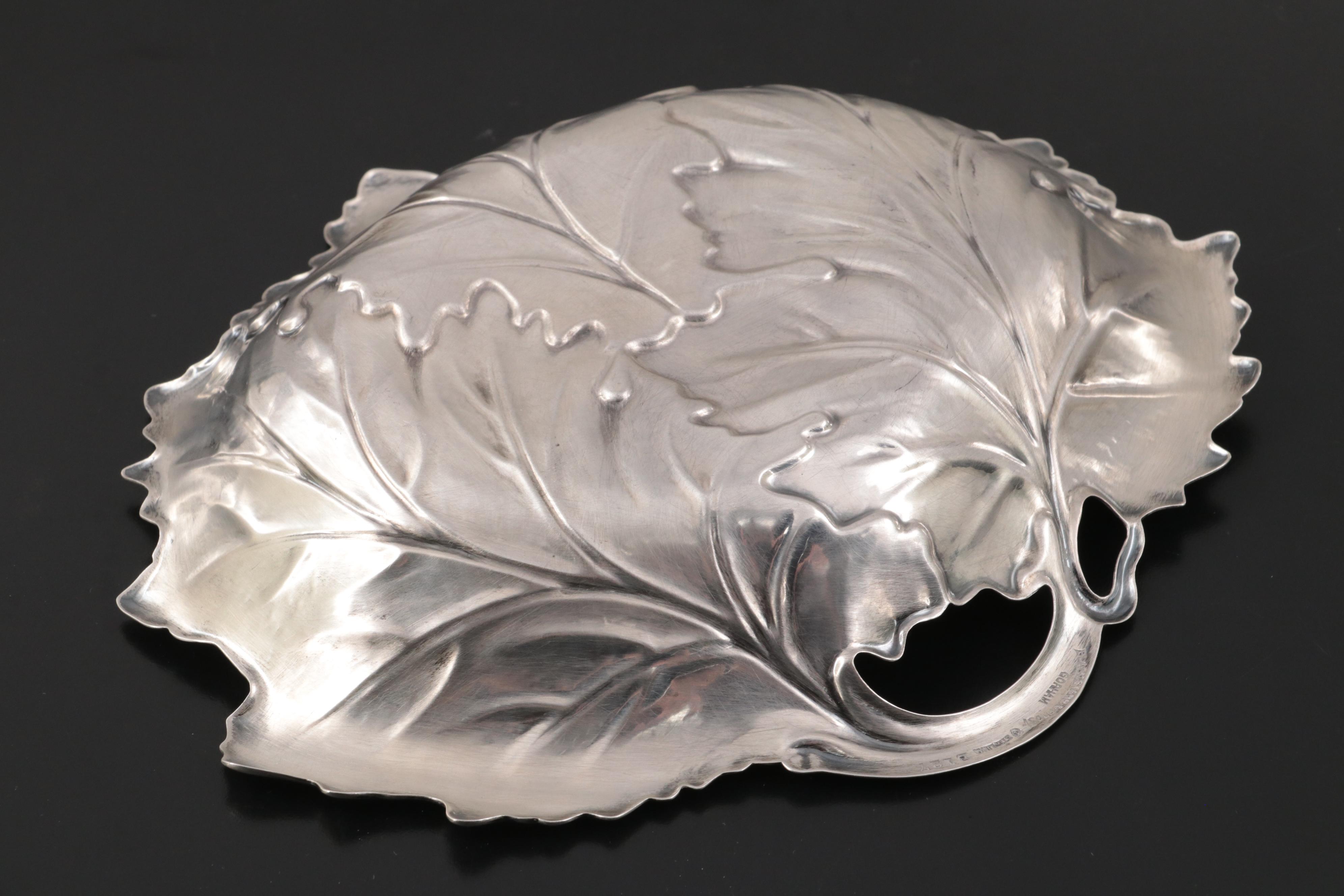 International Sterling Silver Leaf Bowl with Gorham Black, Starr & Frost Marks
