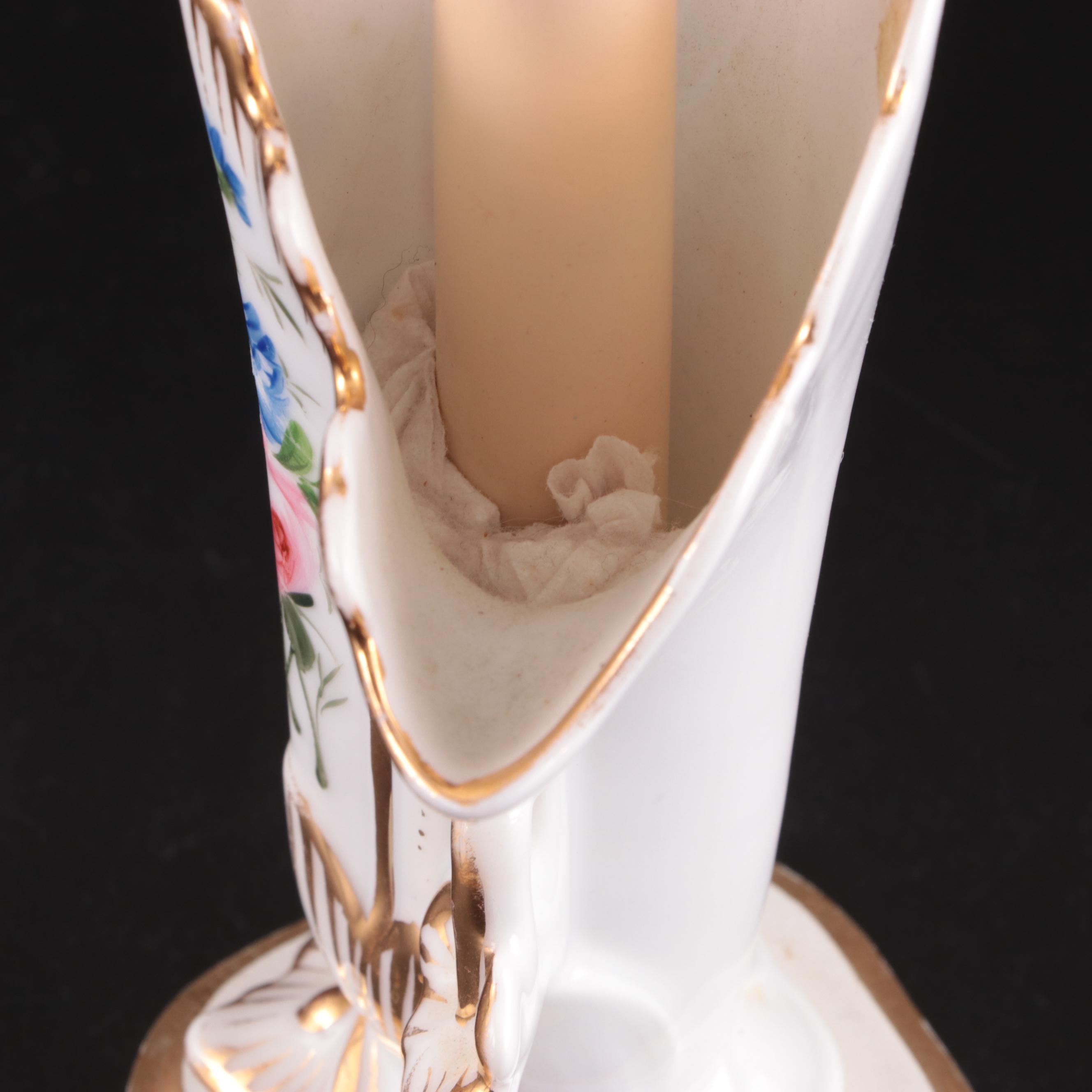 Pair of Old Paris Porcelain Vase Adapted Table Lamps