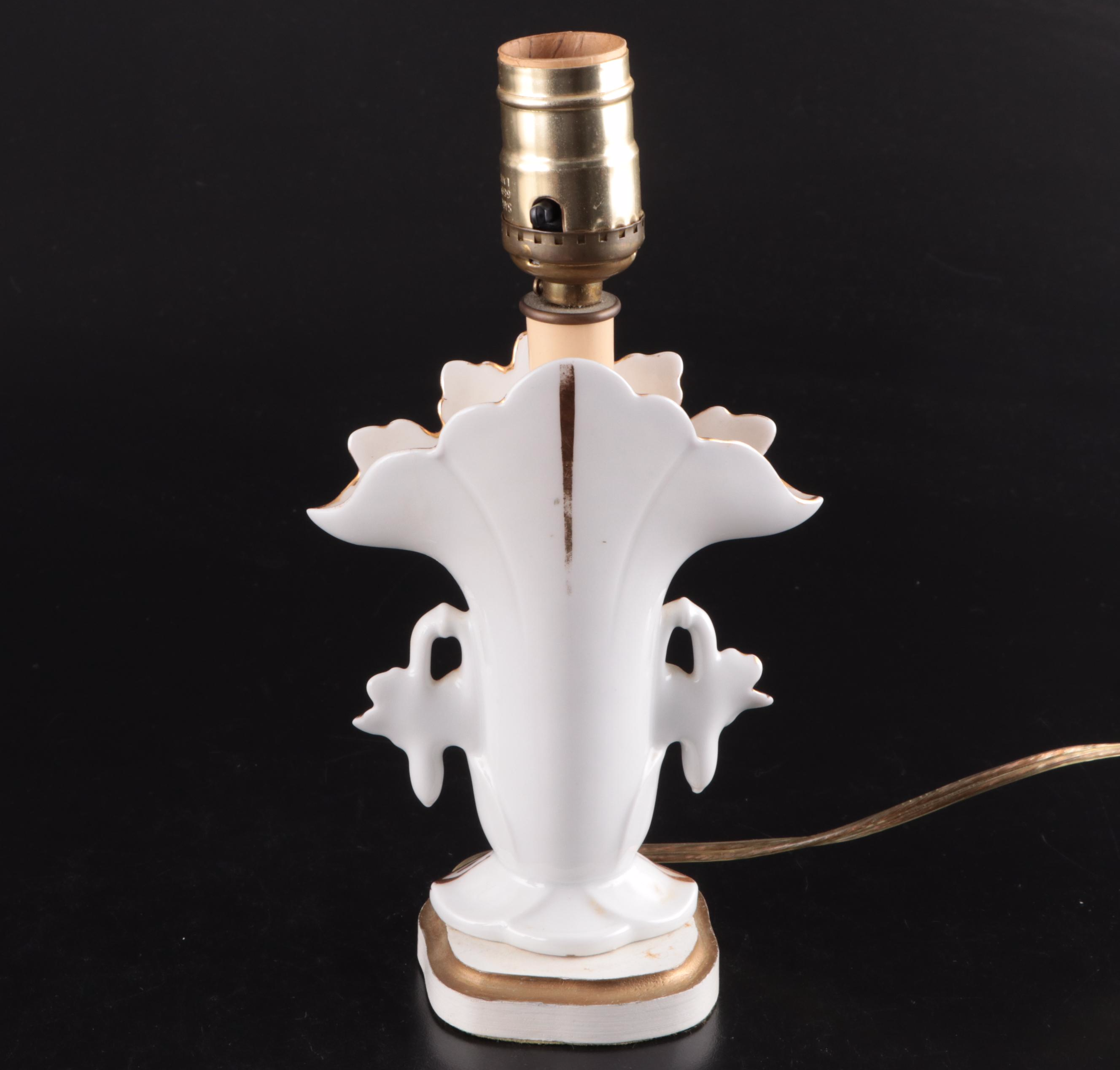 Pair of Old Paris Porcelain Vase Adapted Table Lamps