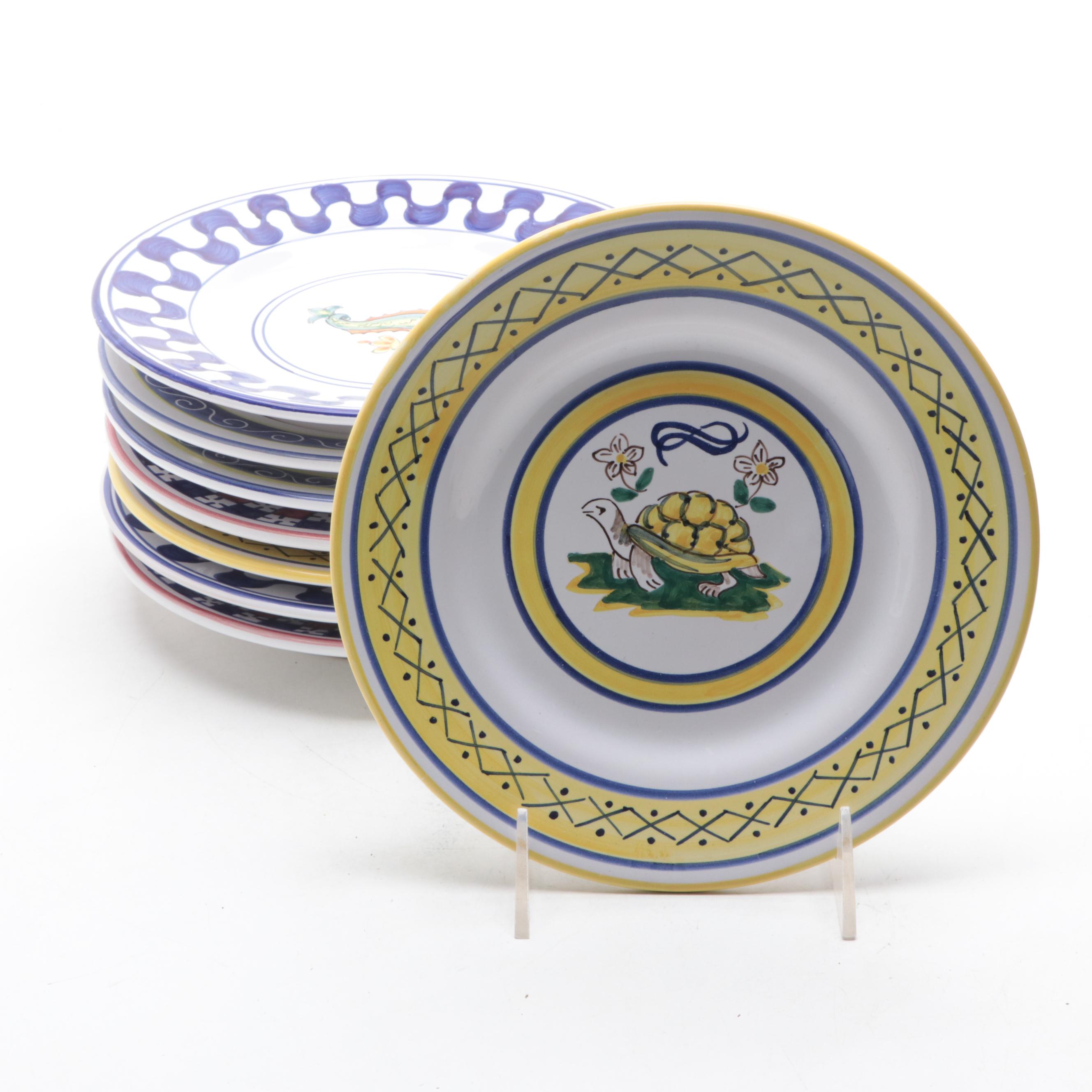 Italian Deruta Majolica Palio di Siena Plates