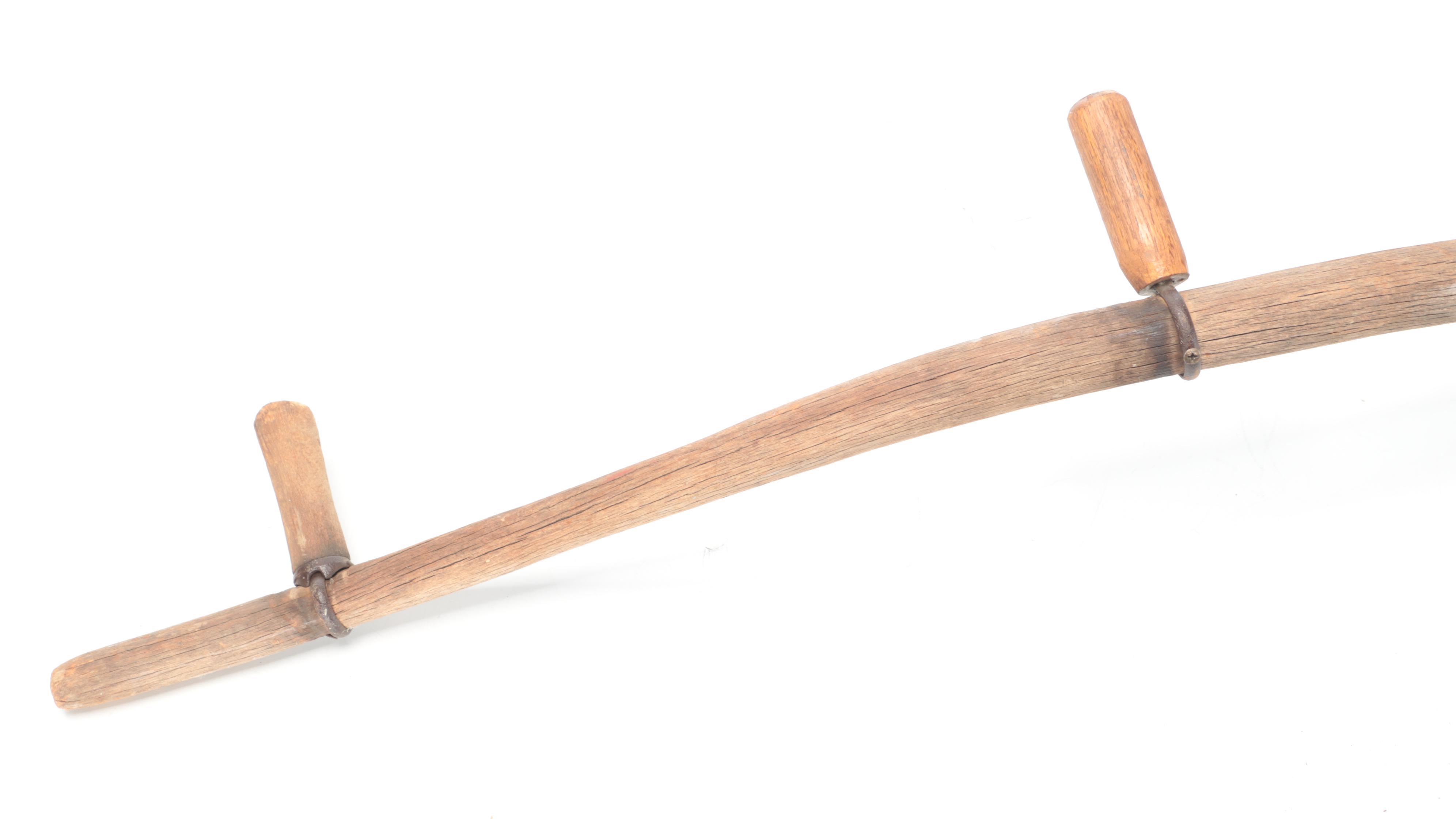 Three Primitive Wood and Metal Scythes