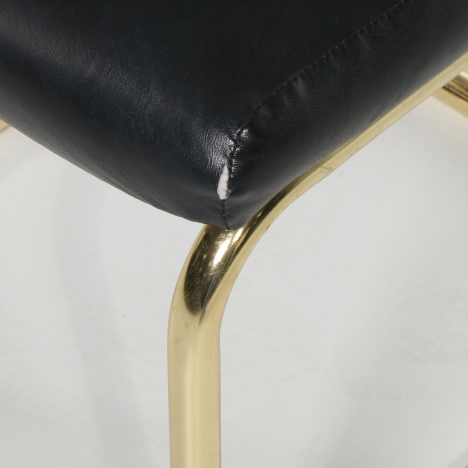 Post Modern Gold and Black Metal Dining Table and Chromcraft Chairs EBTH