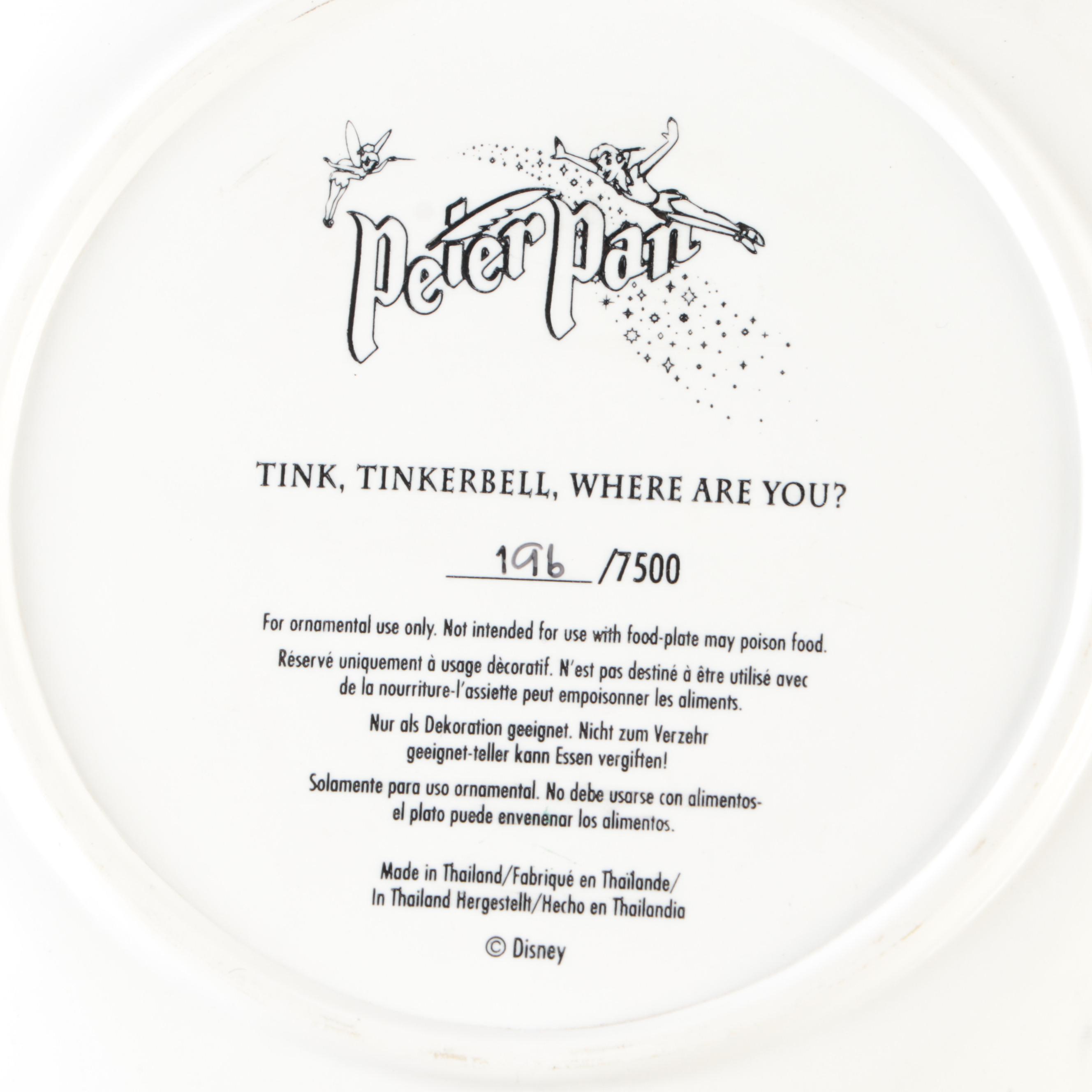 Disney "Peter Pan" Ceramic Collector Plates