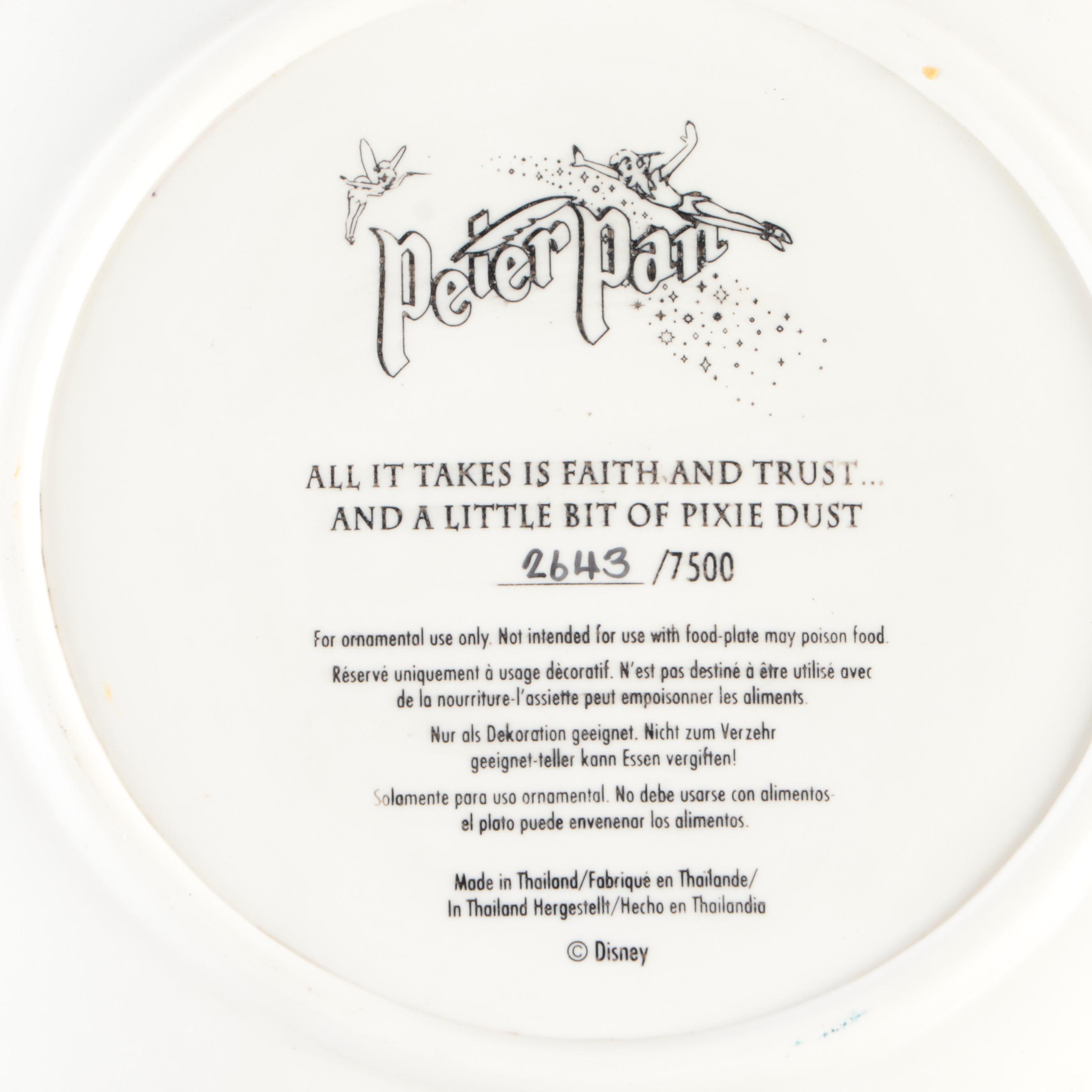 Disney "Peter Pan" Ceramic Collector Plates