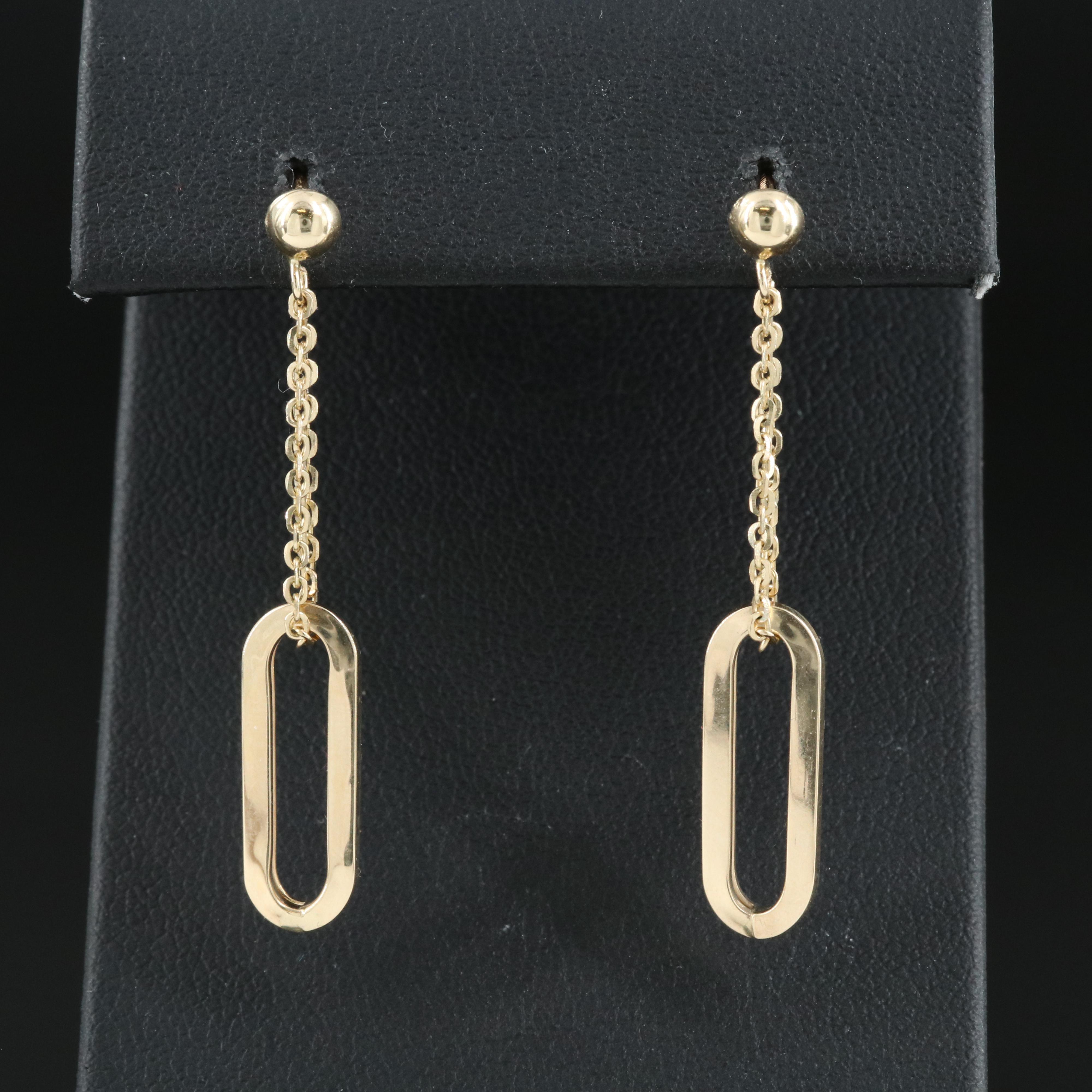 14K Oval Link Earrings