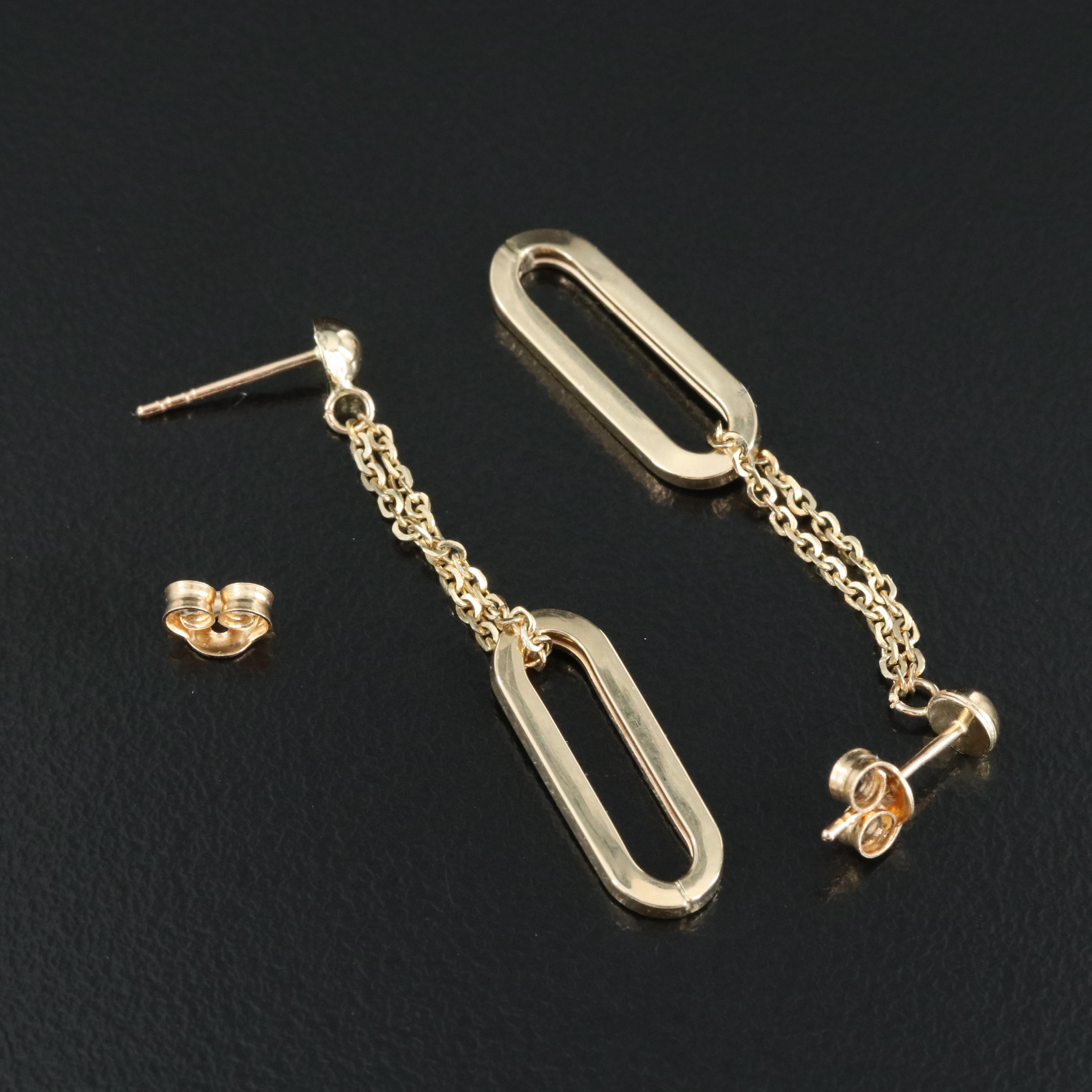 14K Oval Link Earrings