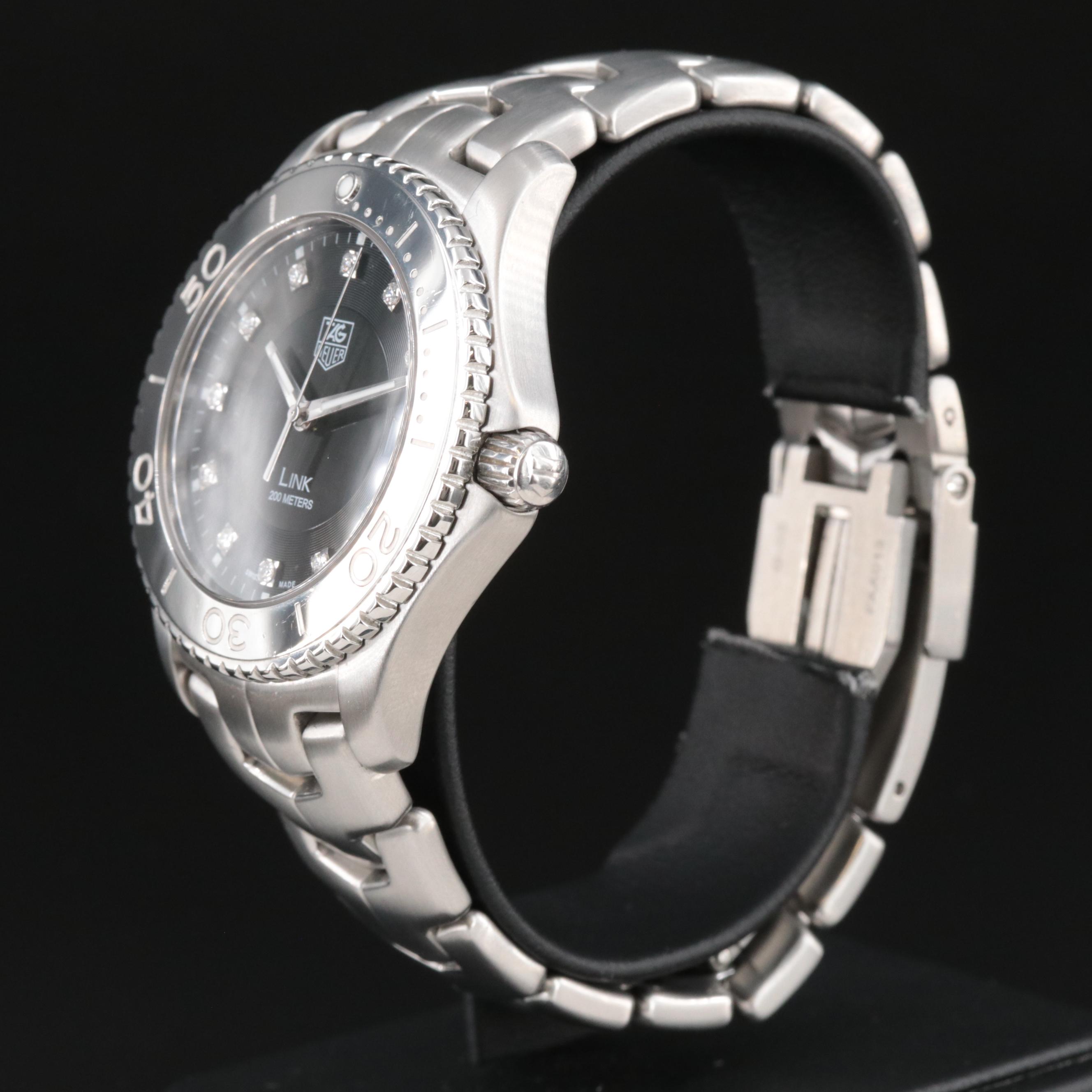 TAG Heuer Link Factory Diamond Black Dial 39mm Steel Quartz Watch