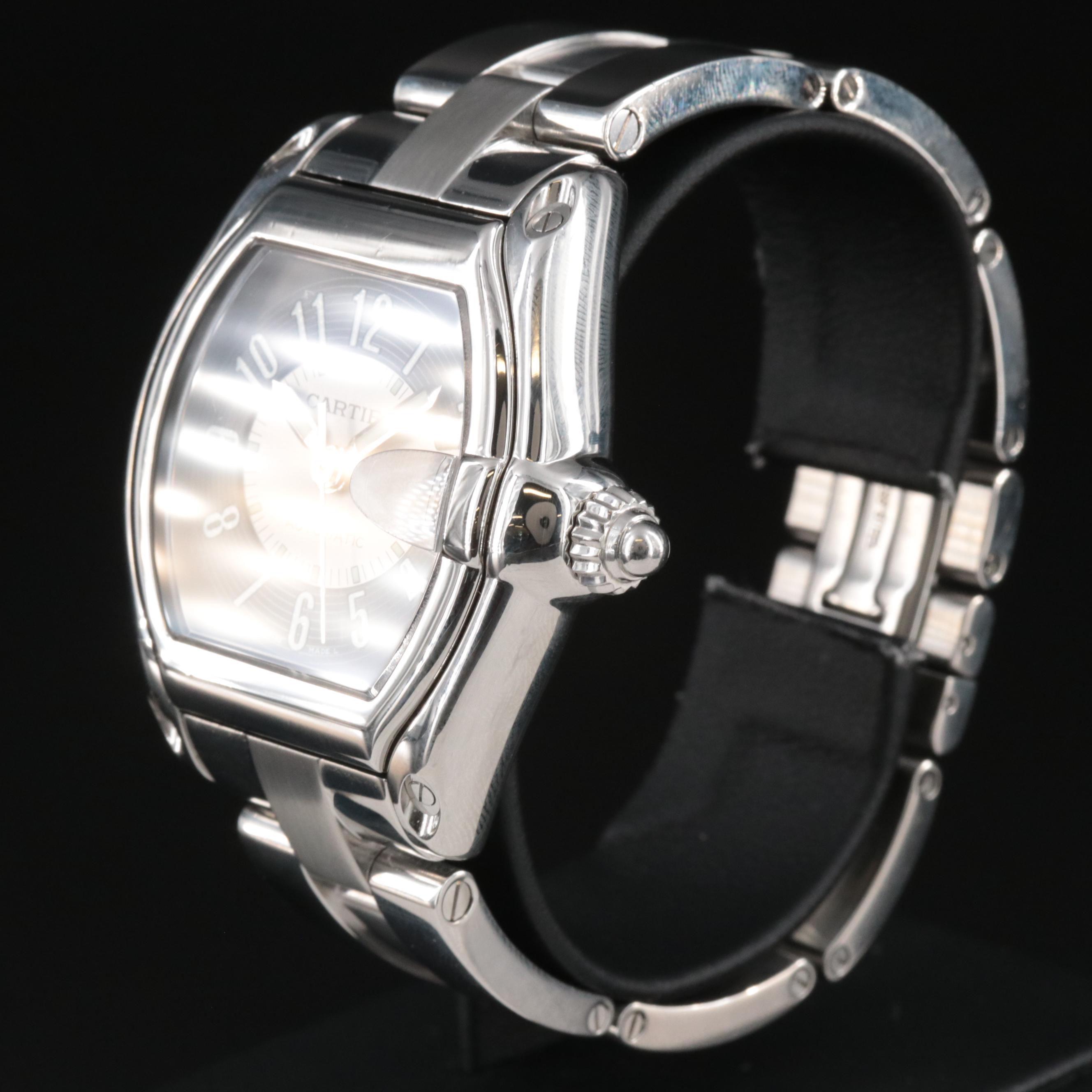 Cartier Roadster Large Grey Stainless Steel Automatic Watch