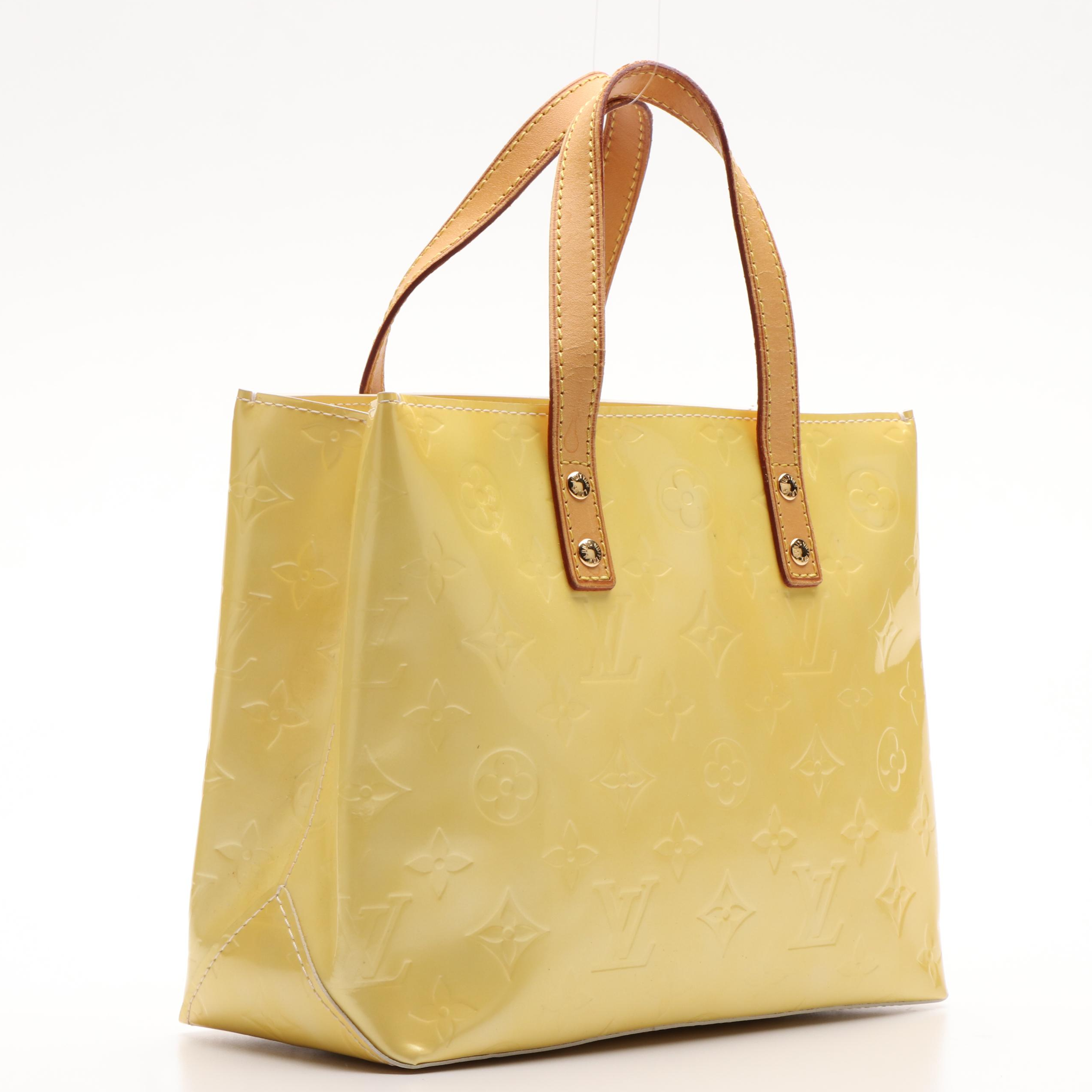 Louis Vuitton Reade PM Handbag in Yellow Monogram Vernis Leather