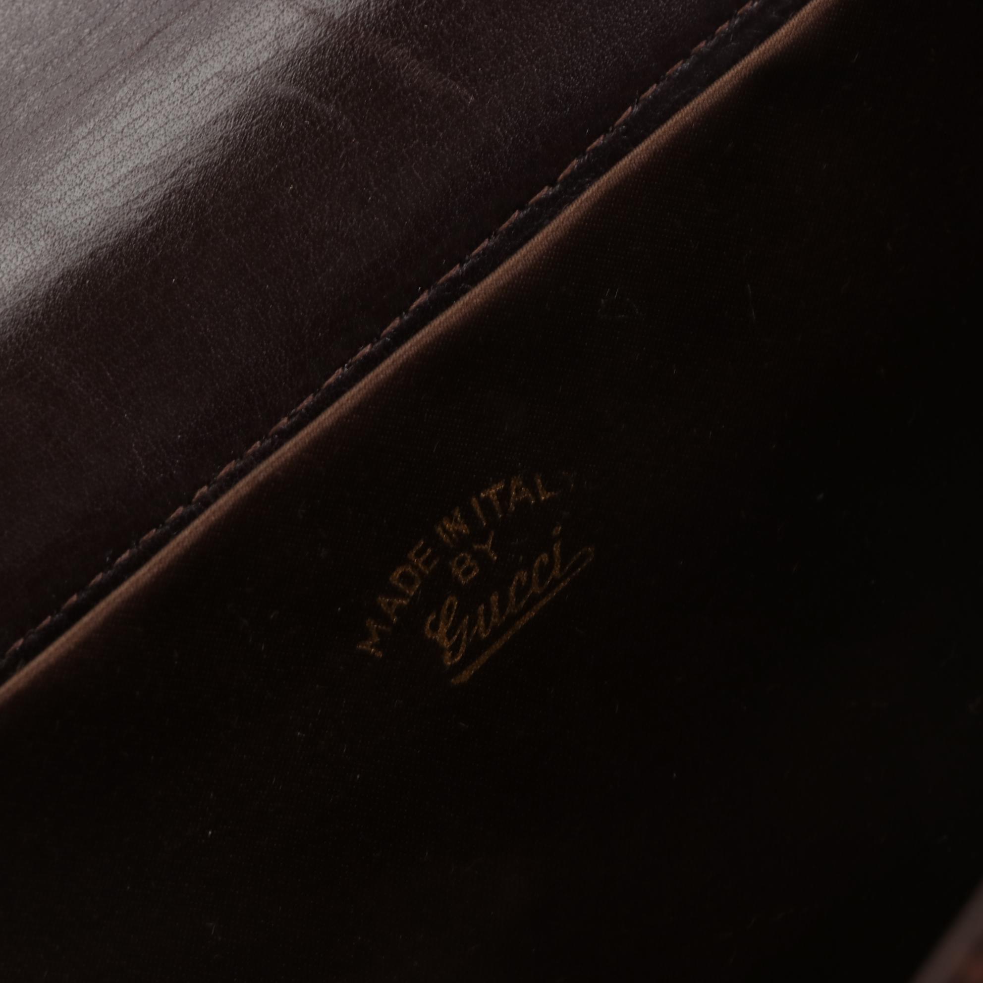 Gucci Chain Strap Shoulder Bag in Monogram Microfiber and Leather Trim